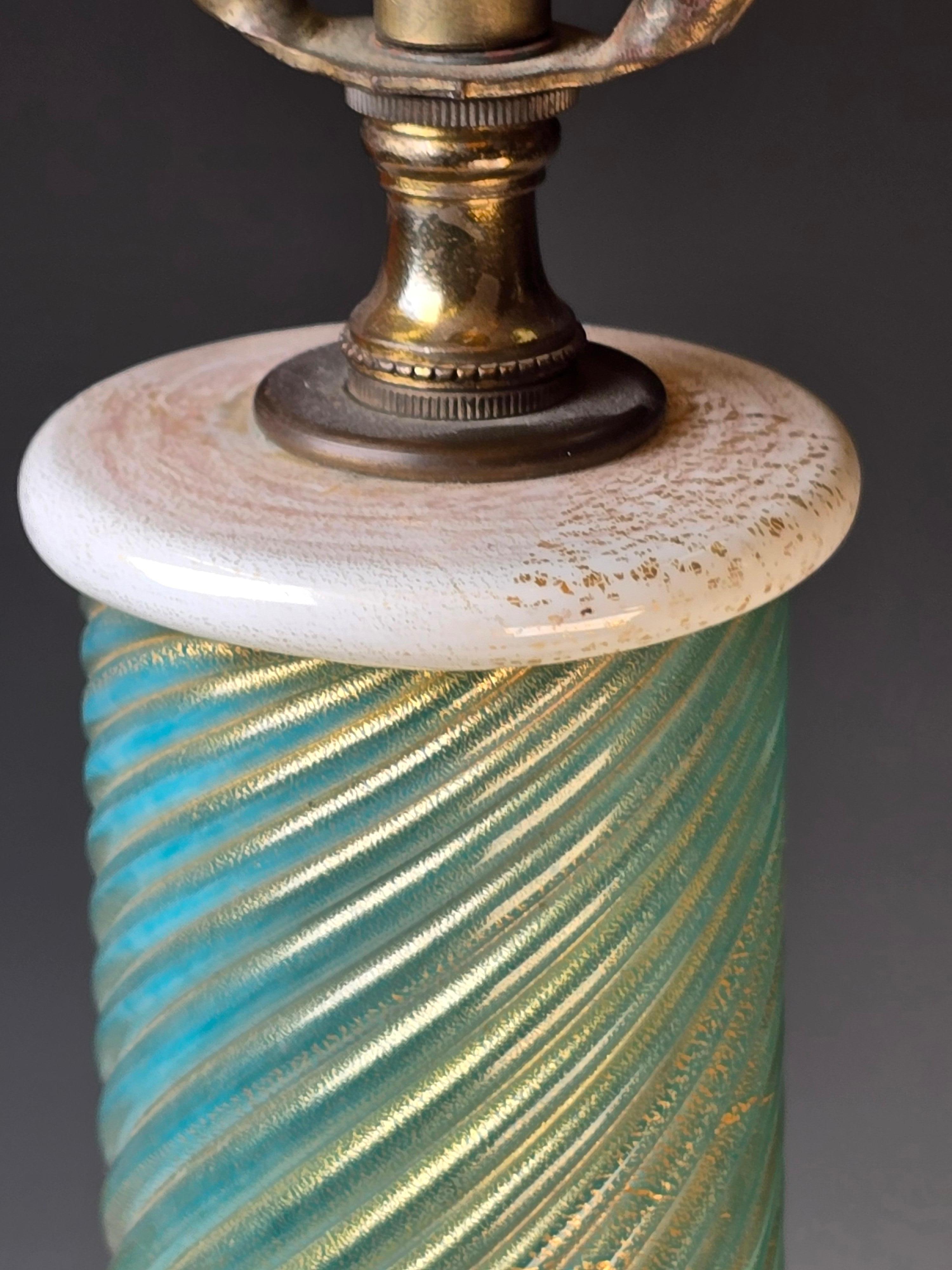 1940er Murano Tischlampe von Barovier Toso im Angebot 4