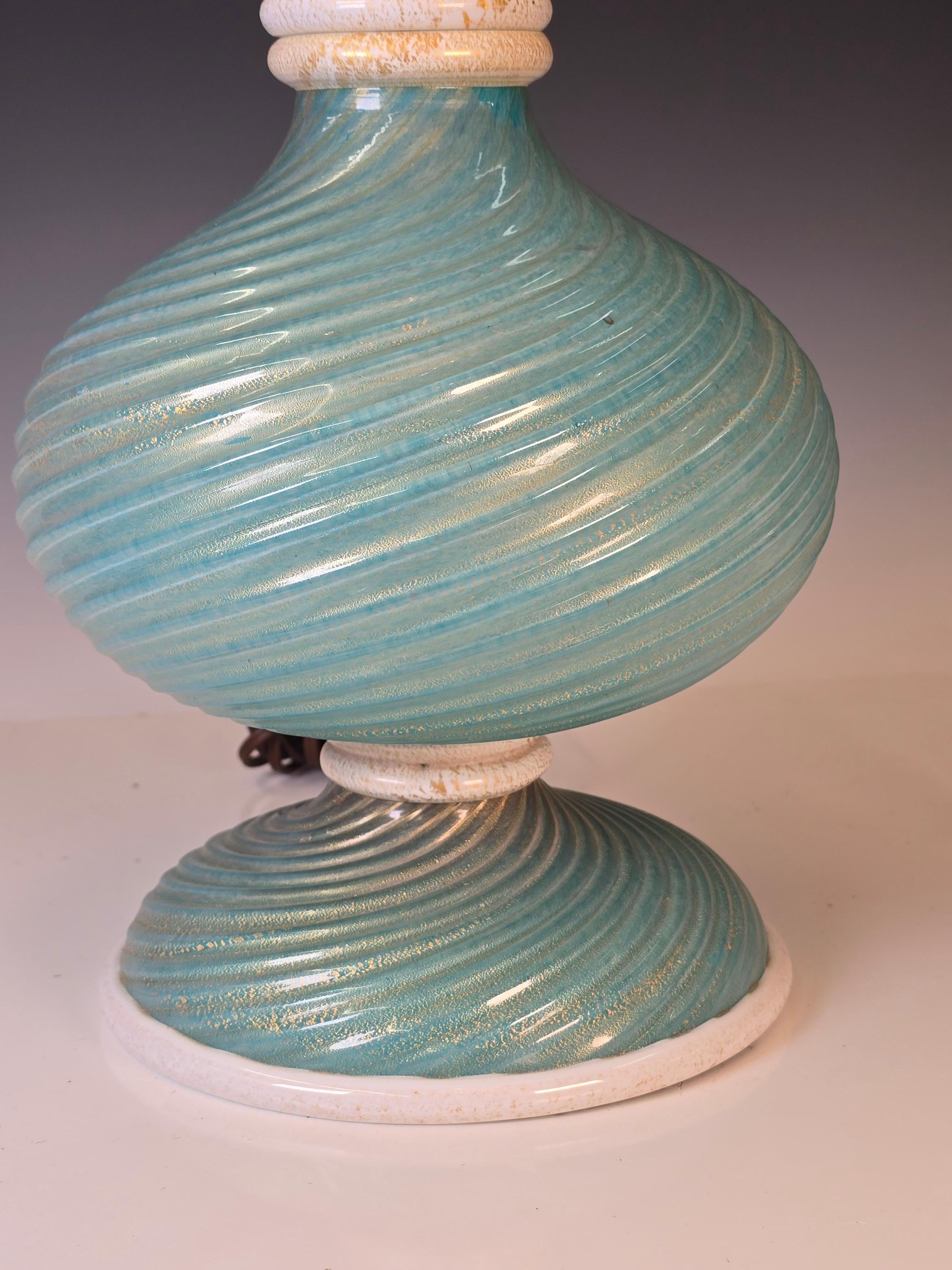1940er Murano Tischlampe von Barovier Toso (Hollywood Regency) im Angebot