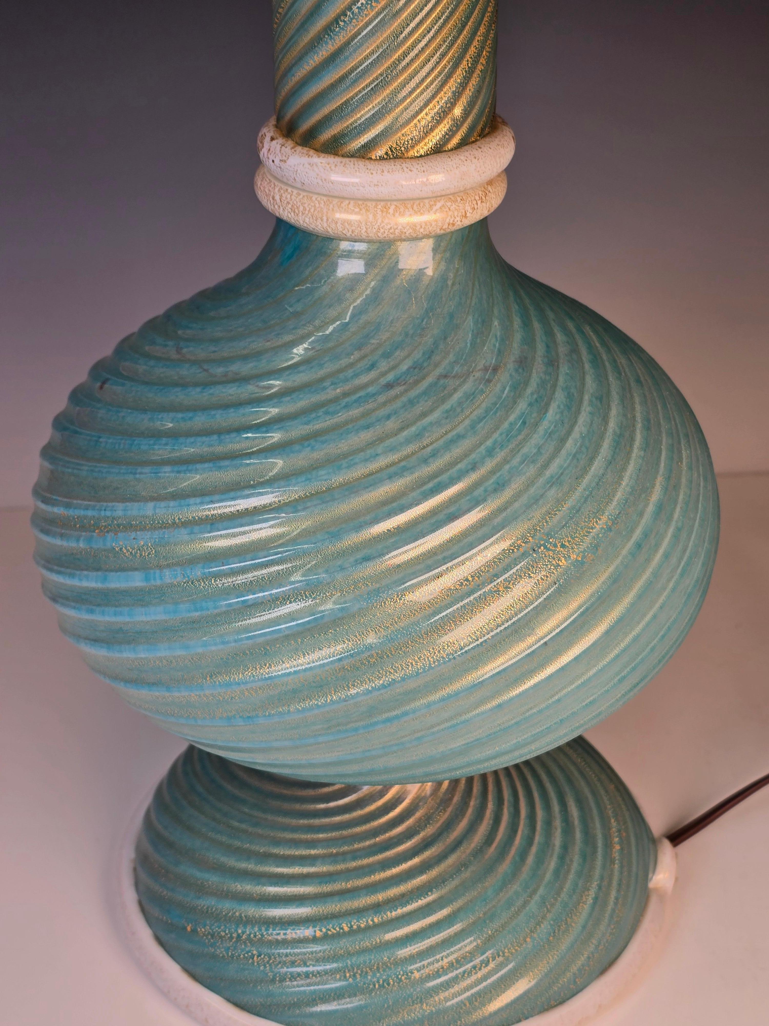 1940er Murano Tischlampe von Barovier Toso (Glaskunst) im Angebot