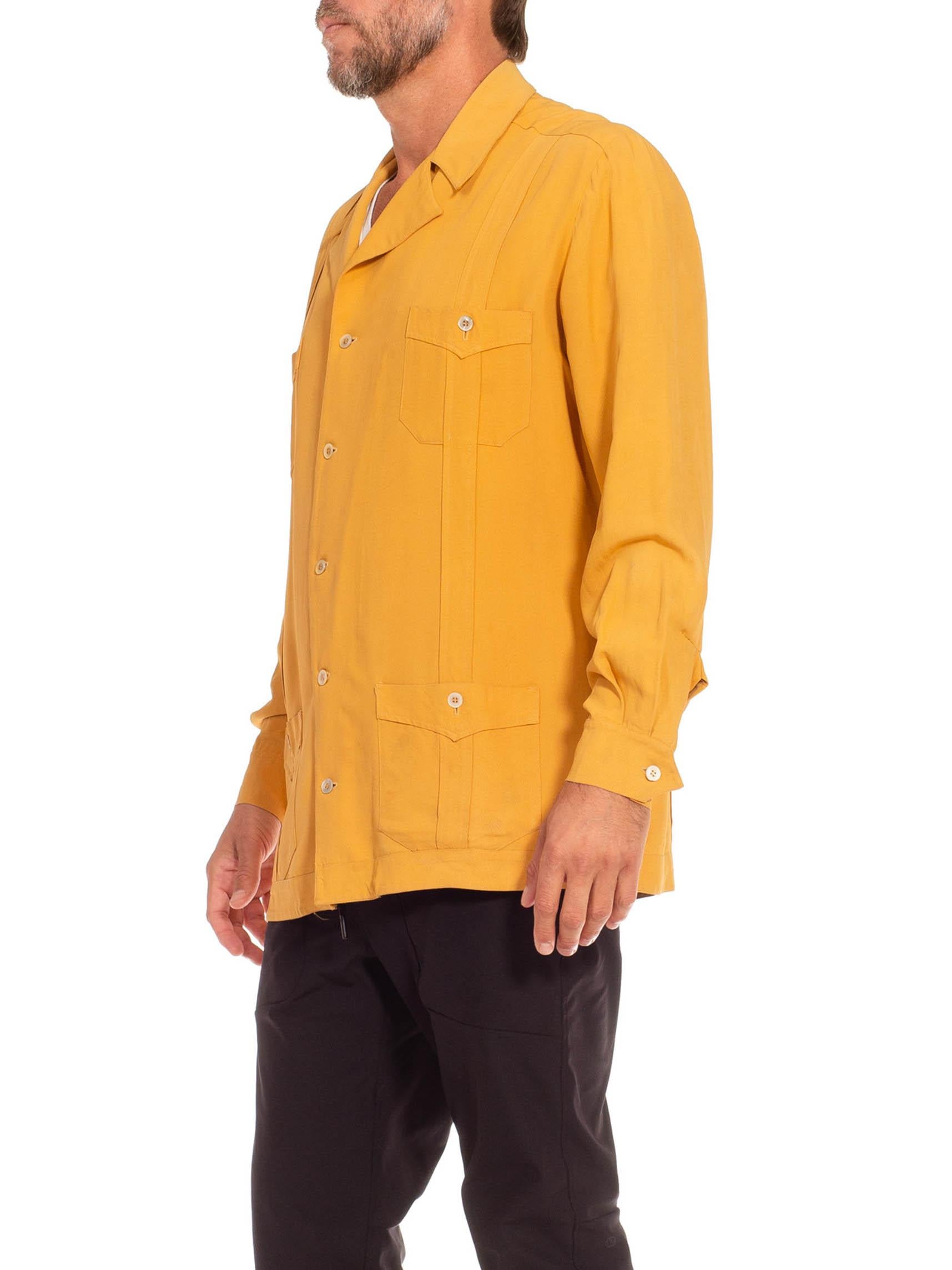 mustard silk shirt