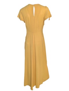 Abito anni '40 con perline giallo senape