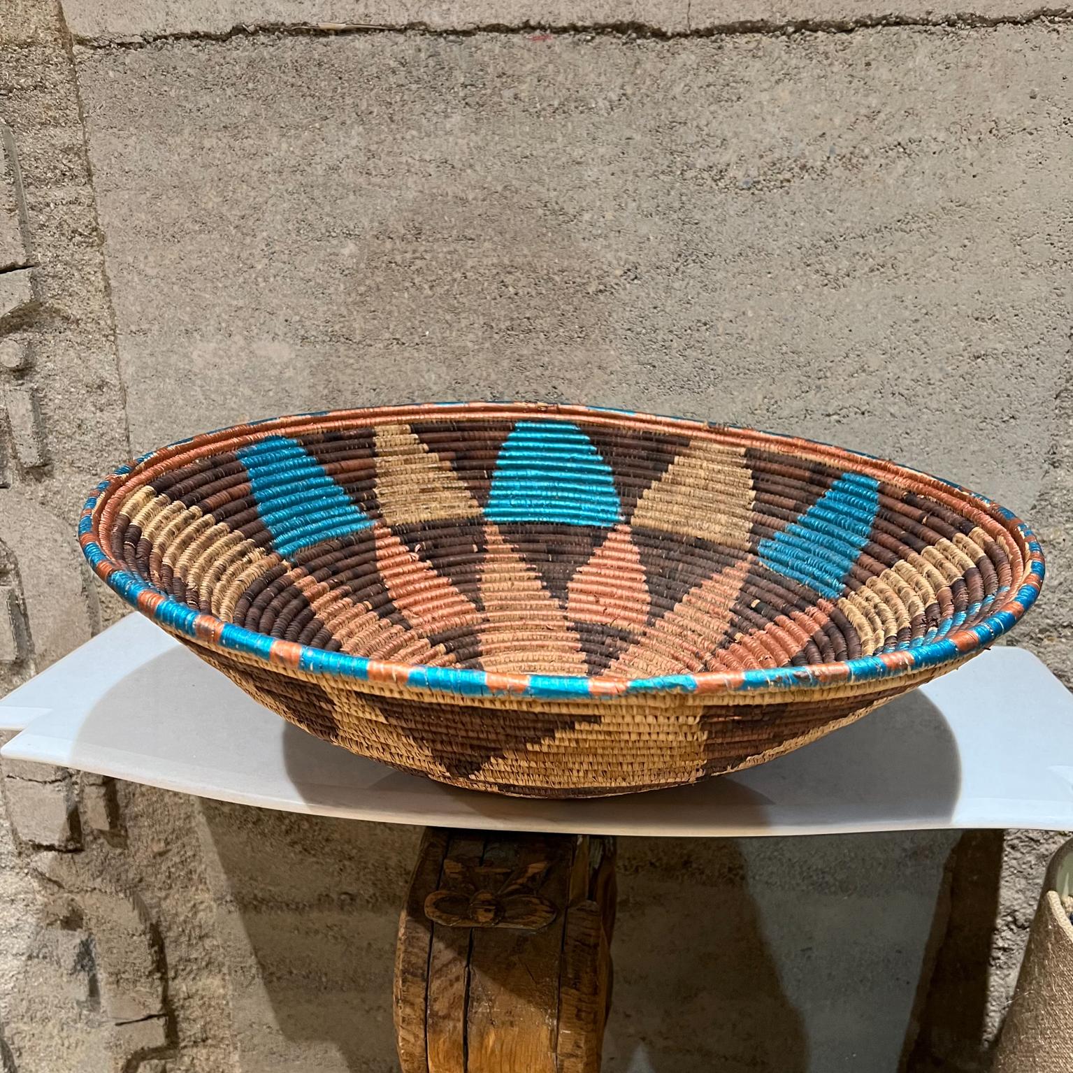 1940s Native American Indian Handmade Weave Basket Vibrant Modern Design 6