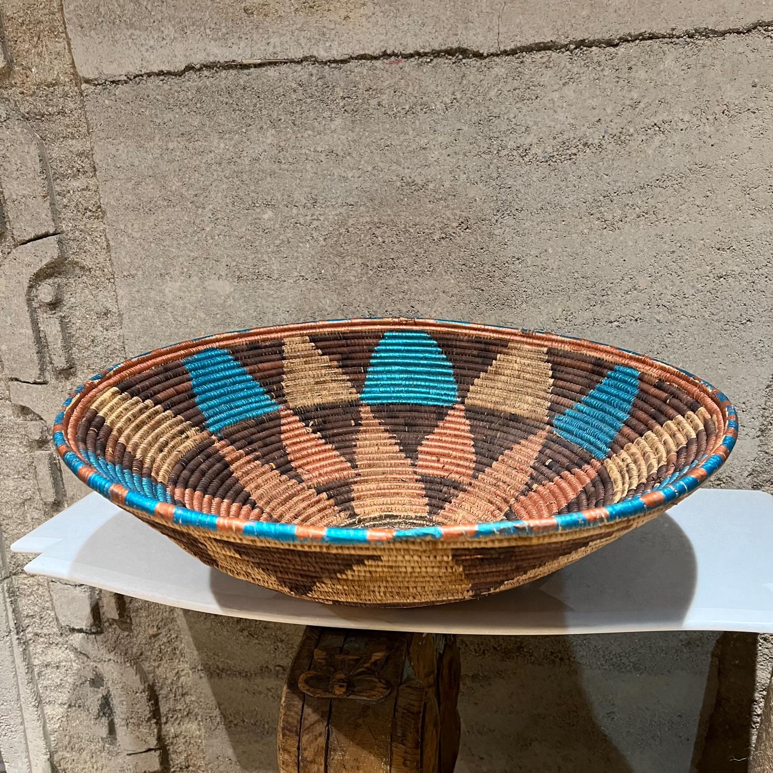 1940s Native American Indian Handmade Weave Basket Vibrant Modern Design 7