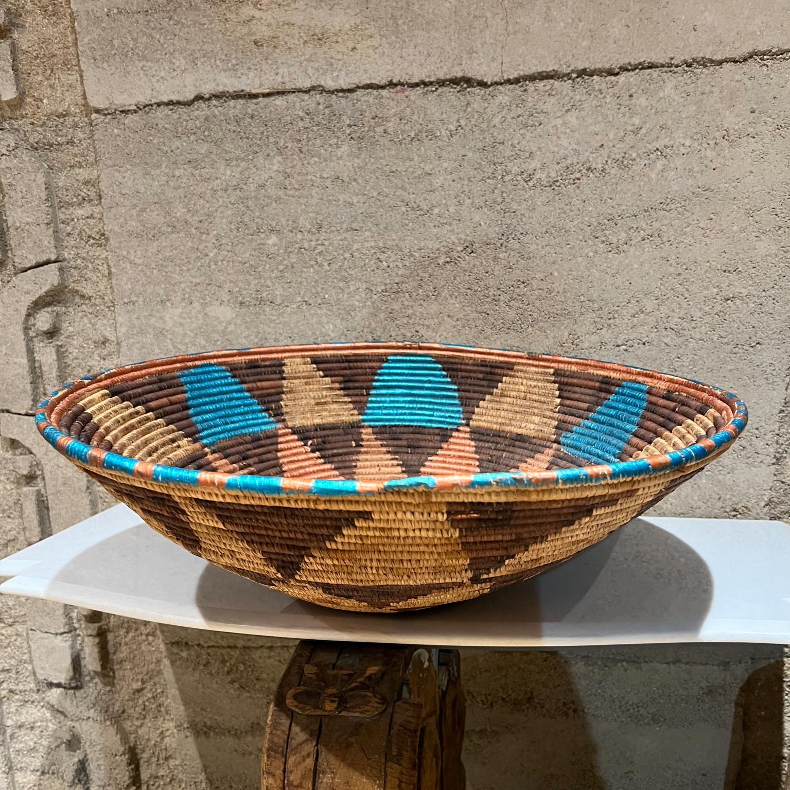 1940s Native American Indian Handmade Weave Basket Vibrant Modern Design 8