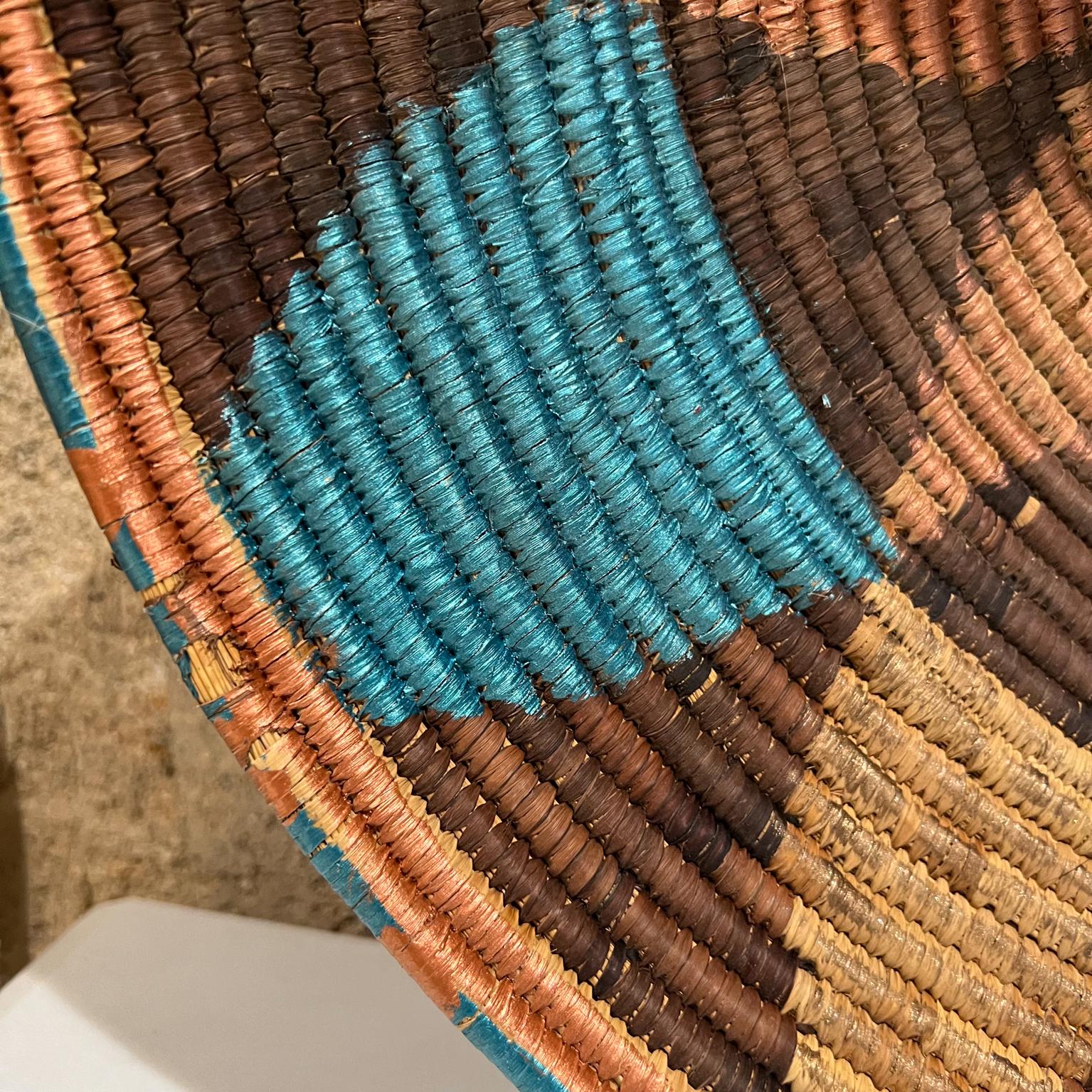 1940s Native American Indian Handmade Weave Basket Vibrant Modern Design 1
