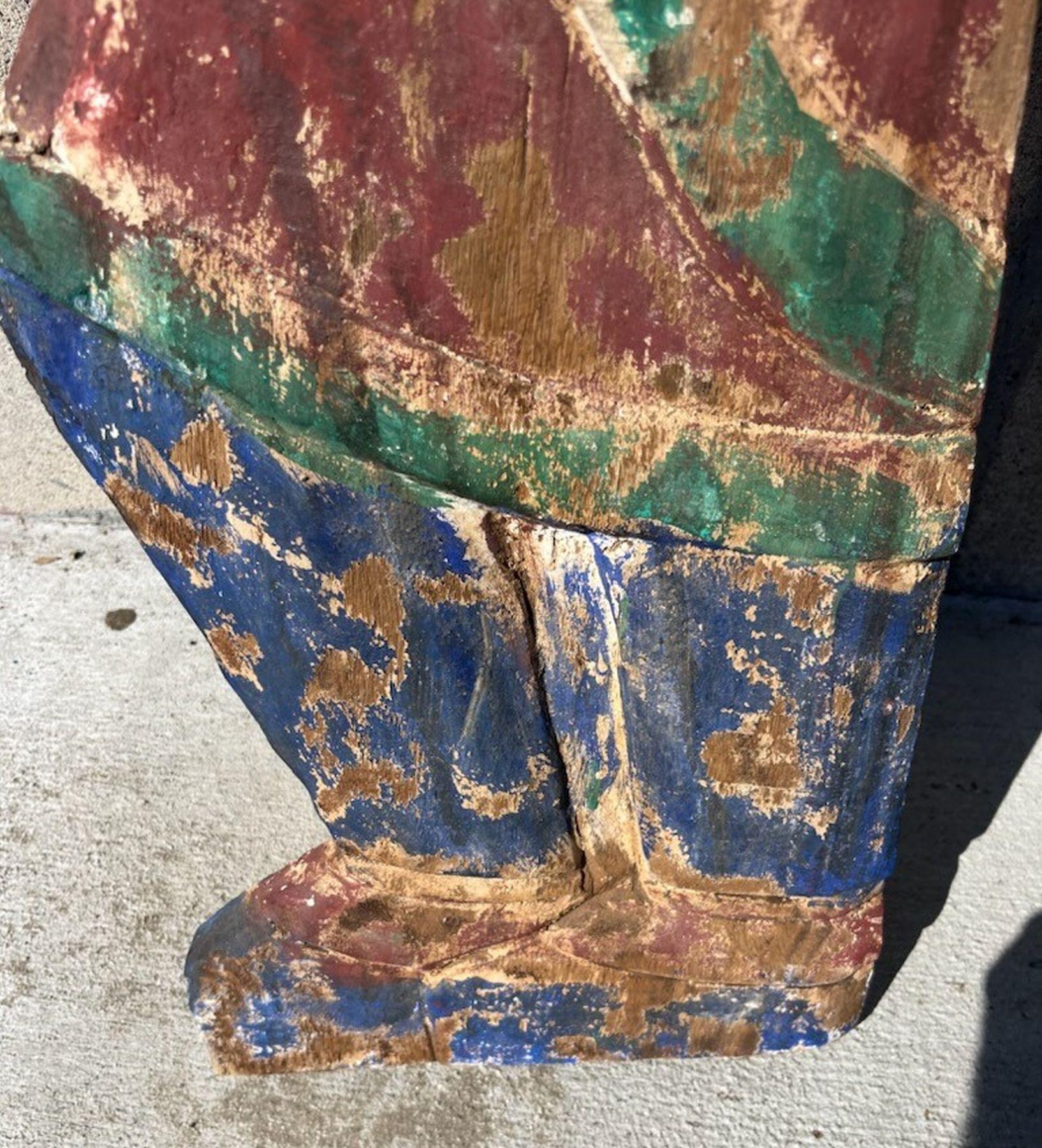 1940s Native American Trading Post Wooden Sign In Good Condition For Sale In Los Angeles, CA
