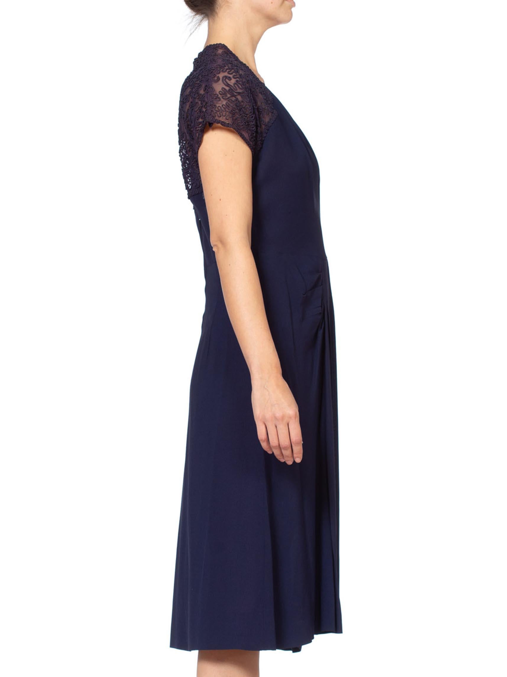 navy blue crepe dress