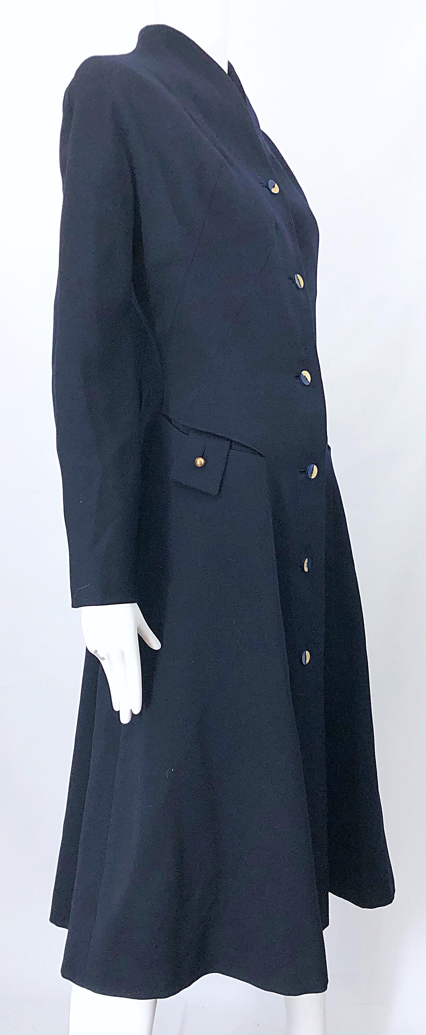1940s Navy Blue Sleek Deco Style Vintage 40s Princess Jacket 