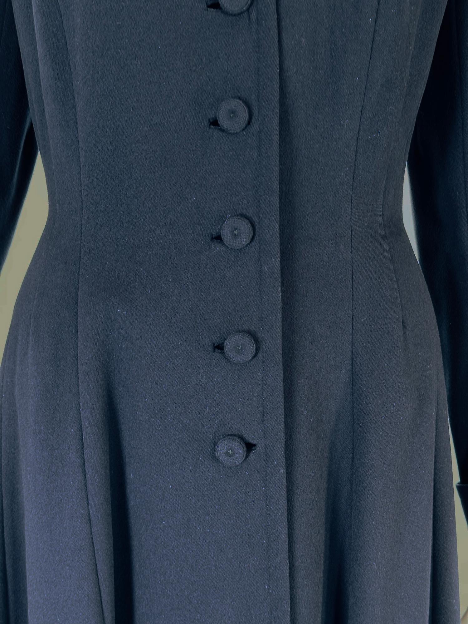 1940s Navy Blue Wool Princess Coat Peterson Gerzog Providence Rhode Island For Sale 8