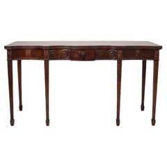 1940s Neoclassical Style Carved Mahogany Huntboard / Console Table / Server