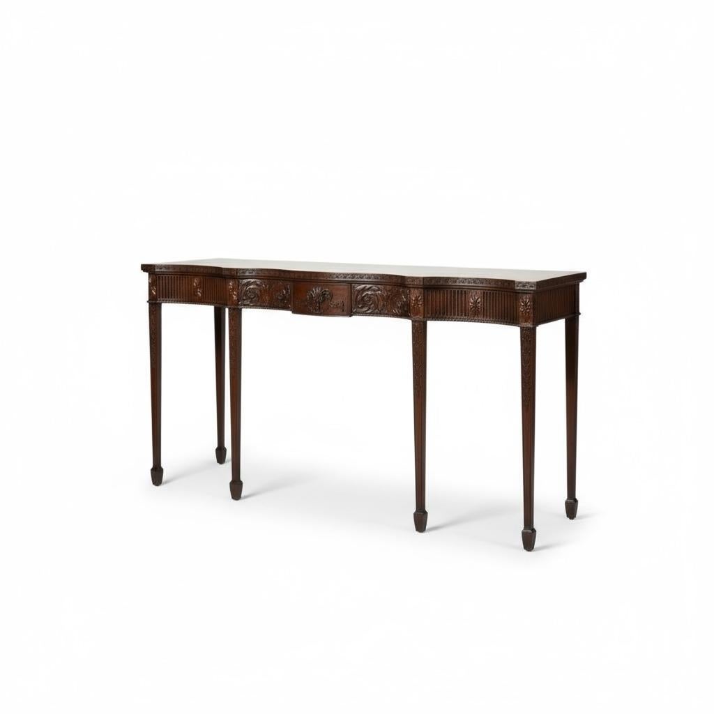 1940s Neoclassical Style Carved Mahogany Huntboard / Console Table / Server In Good Condition For Sale In Kennesaw, GA