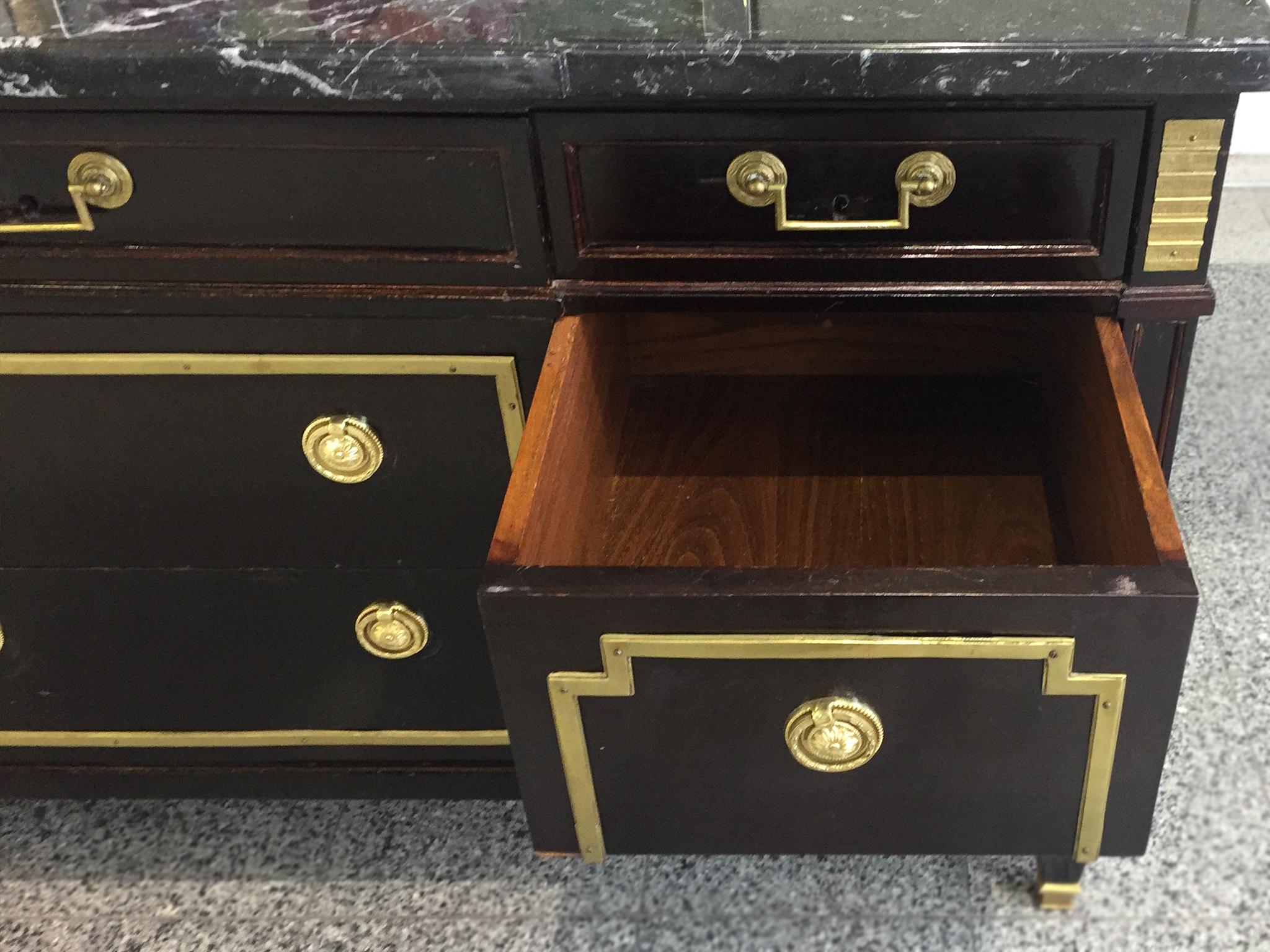 1940s Neoclassical Style Lacquered Chest with Marbletop 5