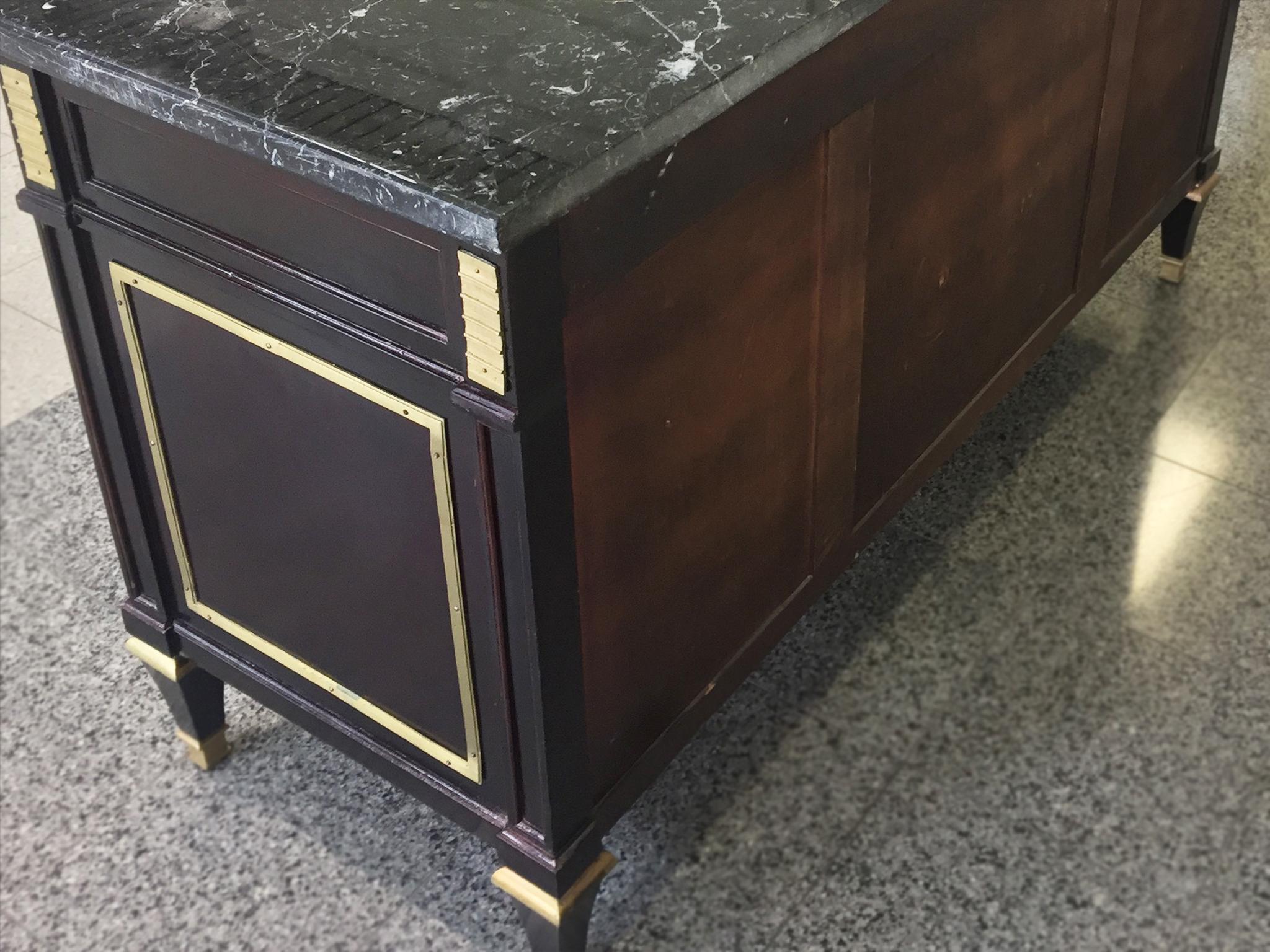 1940s Neoclassical Style Lacquered Chest with Marbletop 9