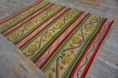 1940s Neon Colorful Flat Woven Semi-Antique Mexican Zapotec Rug 5'9" x 8' Carpet