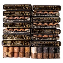 1940's New Old Stock Vintage French Mercerised Mending Yarn - Pack Of Ten Reels