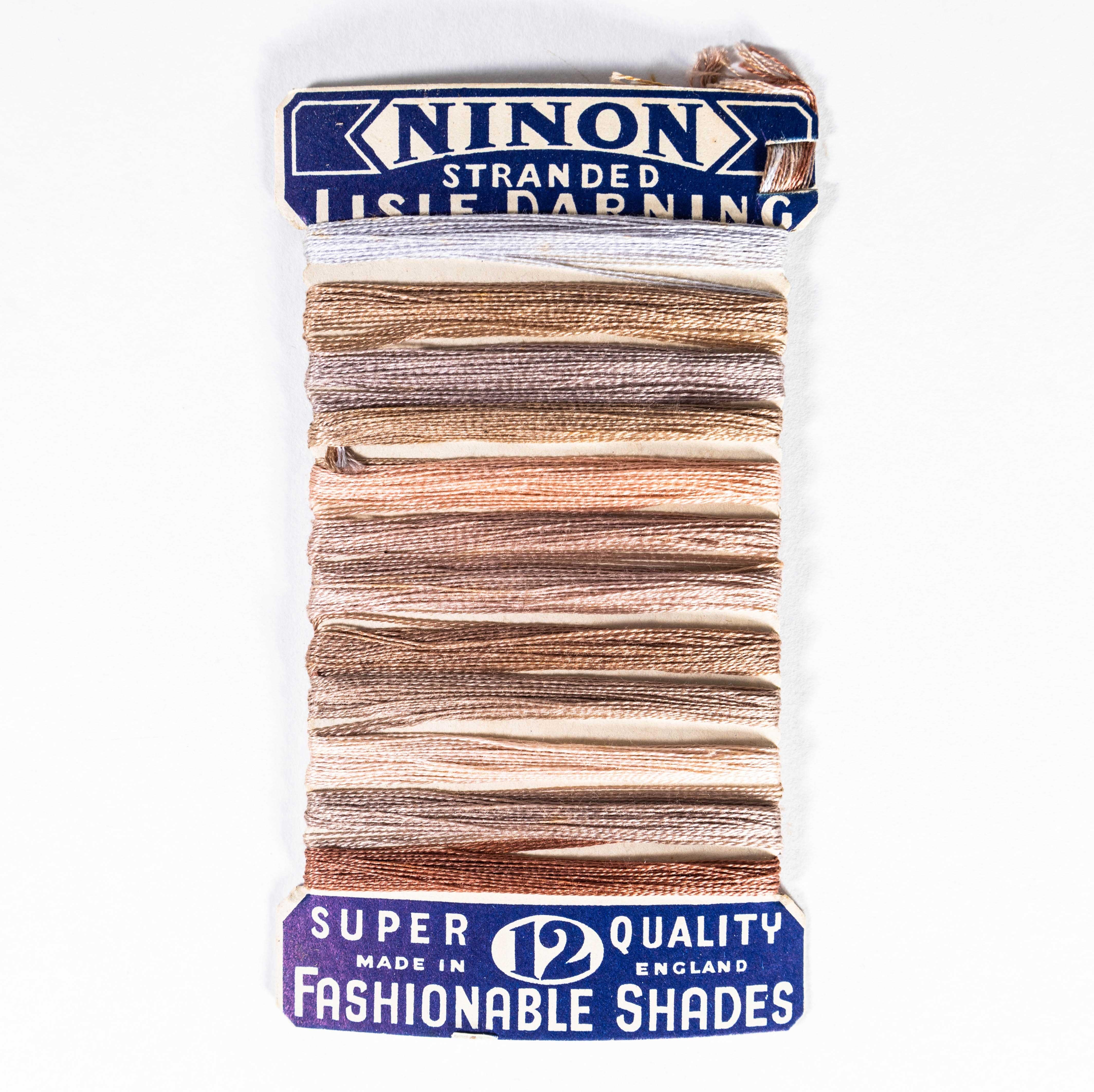 1940's Ninon Standard Twelve Colour Card Thread - New Old Stock - Set Of Ten. 

We recently came across a large hoard of new old stock hardware and general merchandise items, laying untouched since the 1940's and 50's. This is part of that