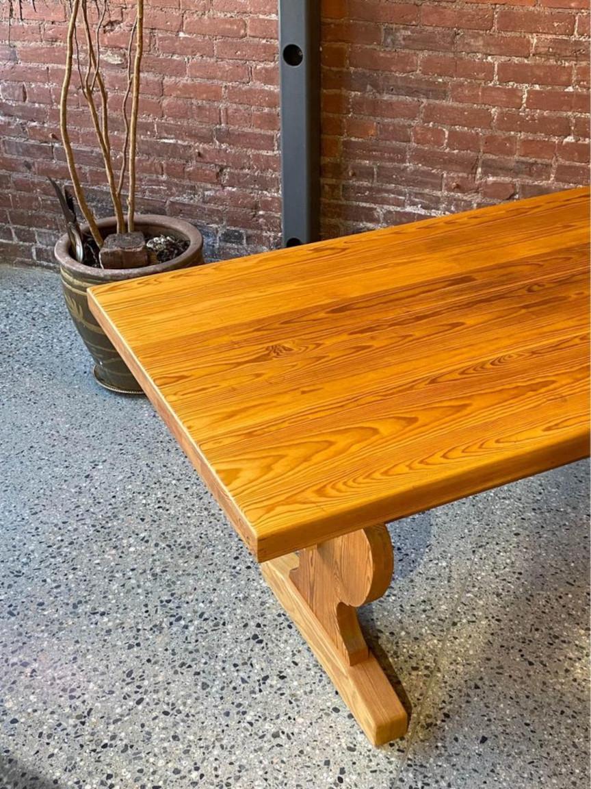 1940s Norwegian Solid Fir Dining Table For Sale at 1stDibs
