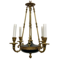 1940s NYC Waldorf Astoria Hotel  Empire Chandelier Cast Brass with 4 Lights