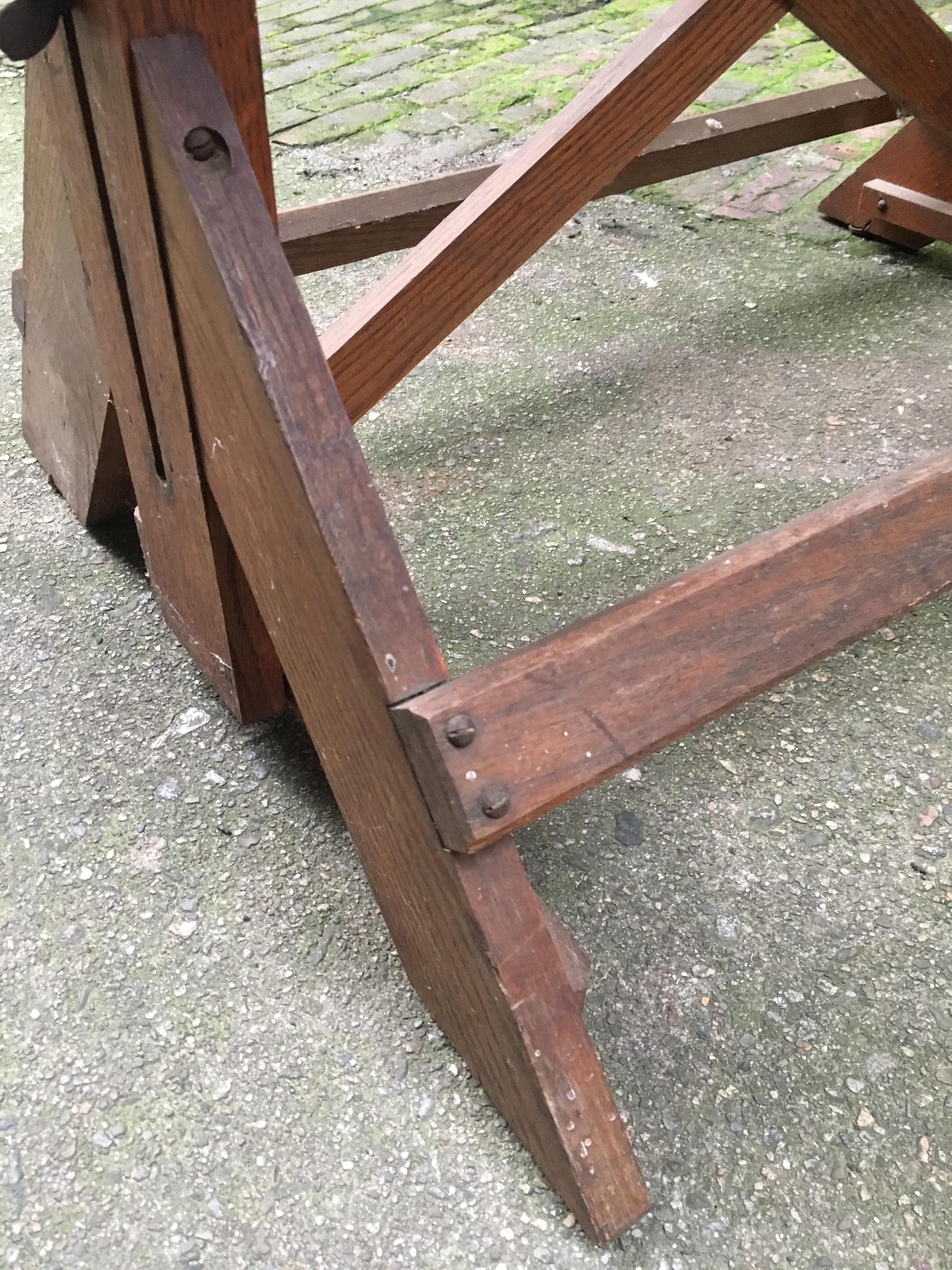1940s Oak and Pine Drafting Table 6