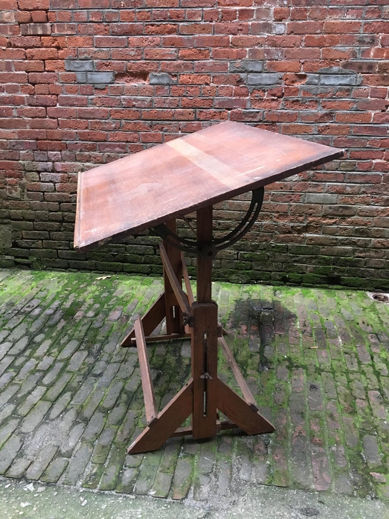 1940s Oak and Pine Drafting Table at 1stDibs