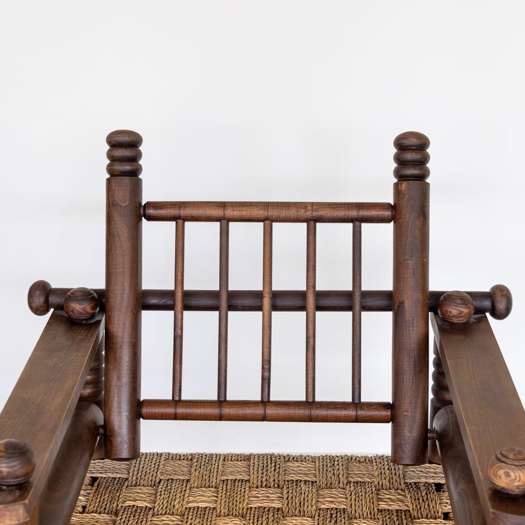 1940's Oak and Woven Lounge Chair by Charles Dudouyt For Sale 5