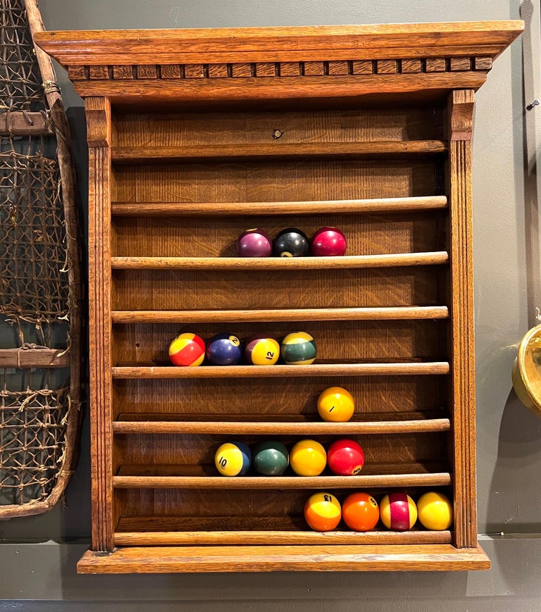 1940's Oak Billiard Ball Rack For Sale at 1stDibs