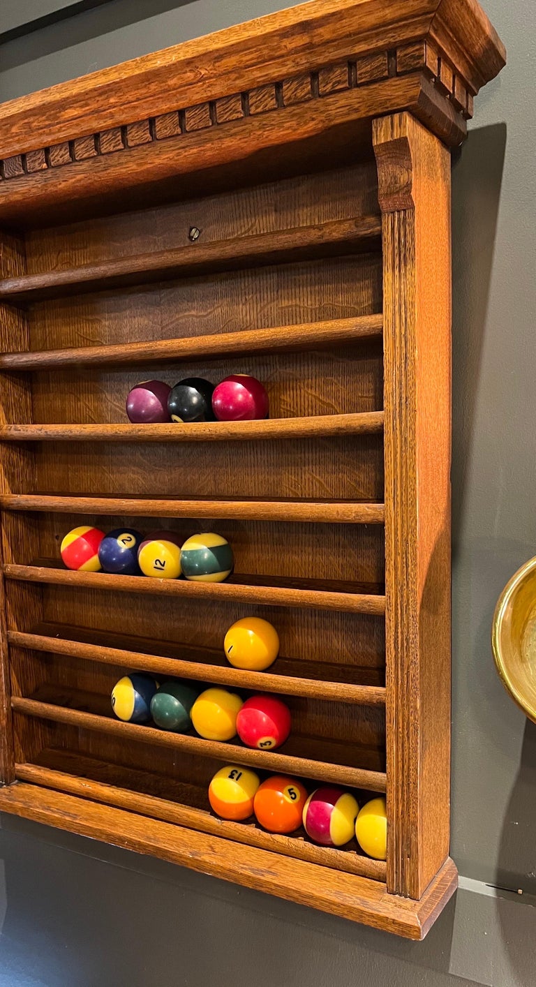 1940's Oak Billiard Ball Rack For Sale at 1stDibs