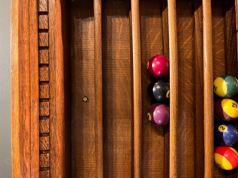 1940's Oak Billiard Ball Rack For Sale at 1stDibs  pool ball storage  shelf, pool ball wall rack, pool ball holder shelf