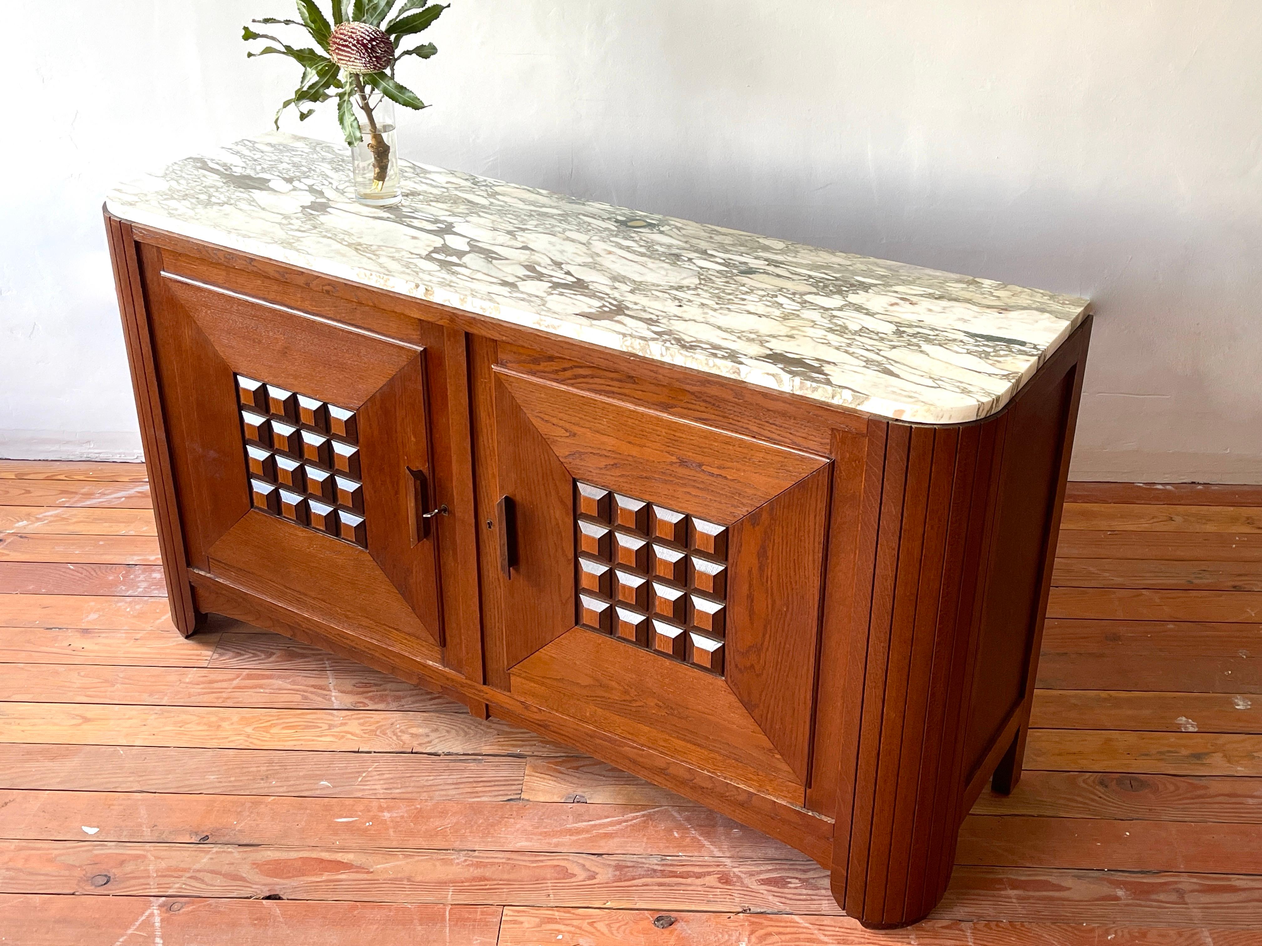 1940's Oak Cabinet with Marble Top 7