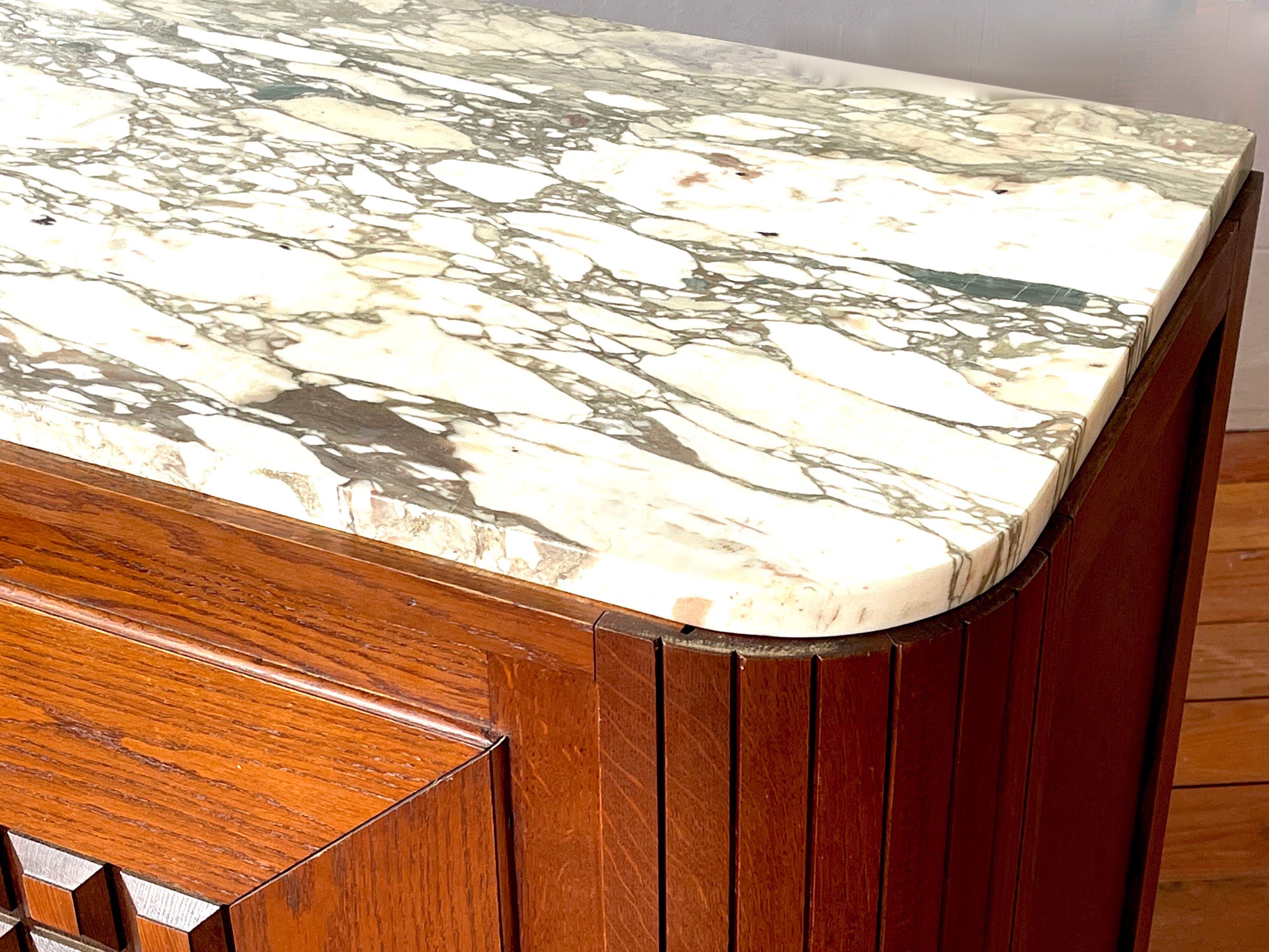 1940's Oak Cabinet with Marble Top 8