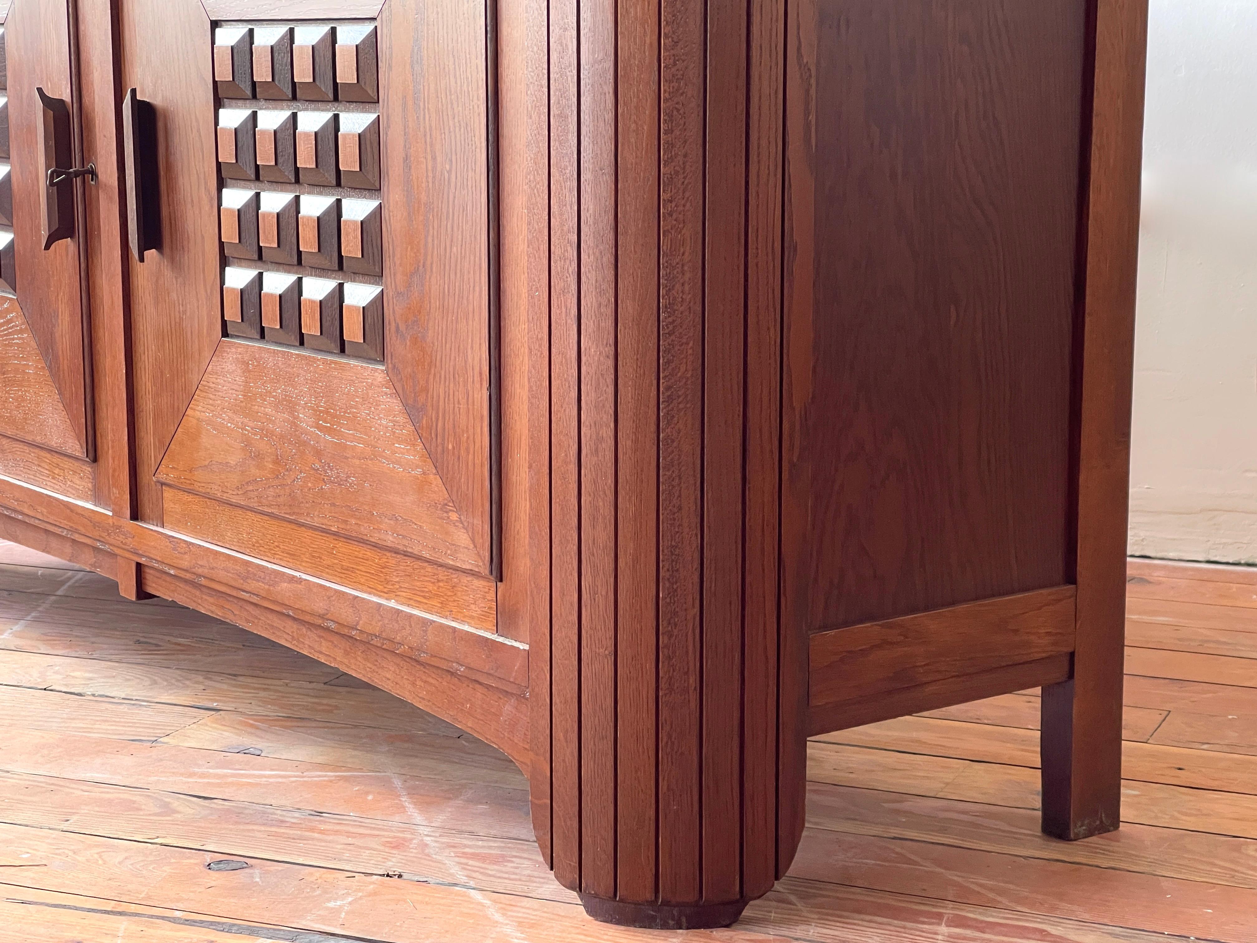 1940's Oak Cabinet with Marble Top 1