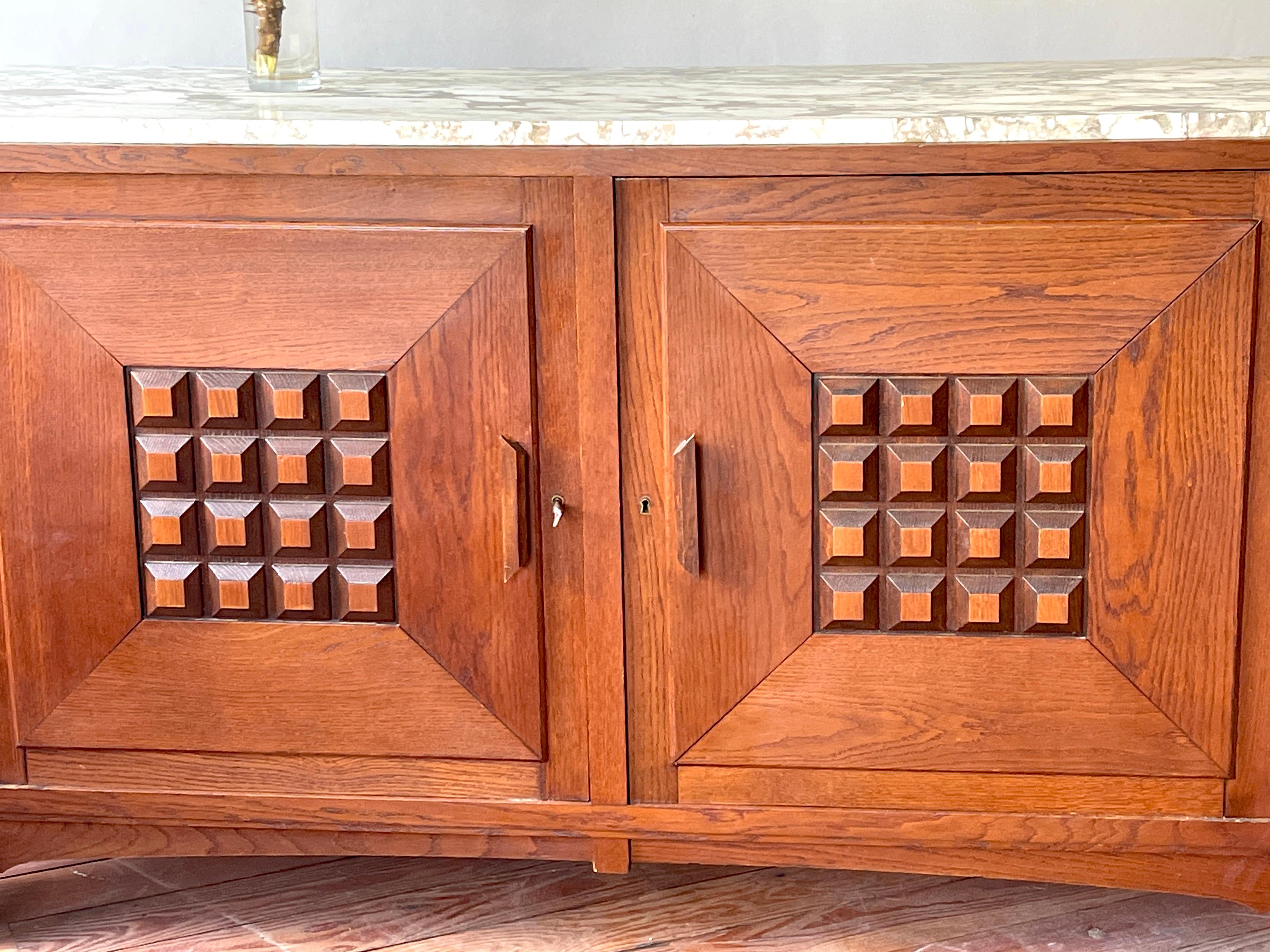 1940's Oak Cabinet with Marble Top 3