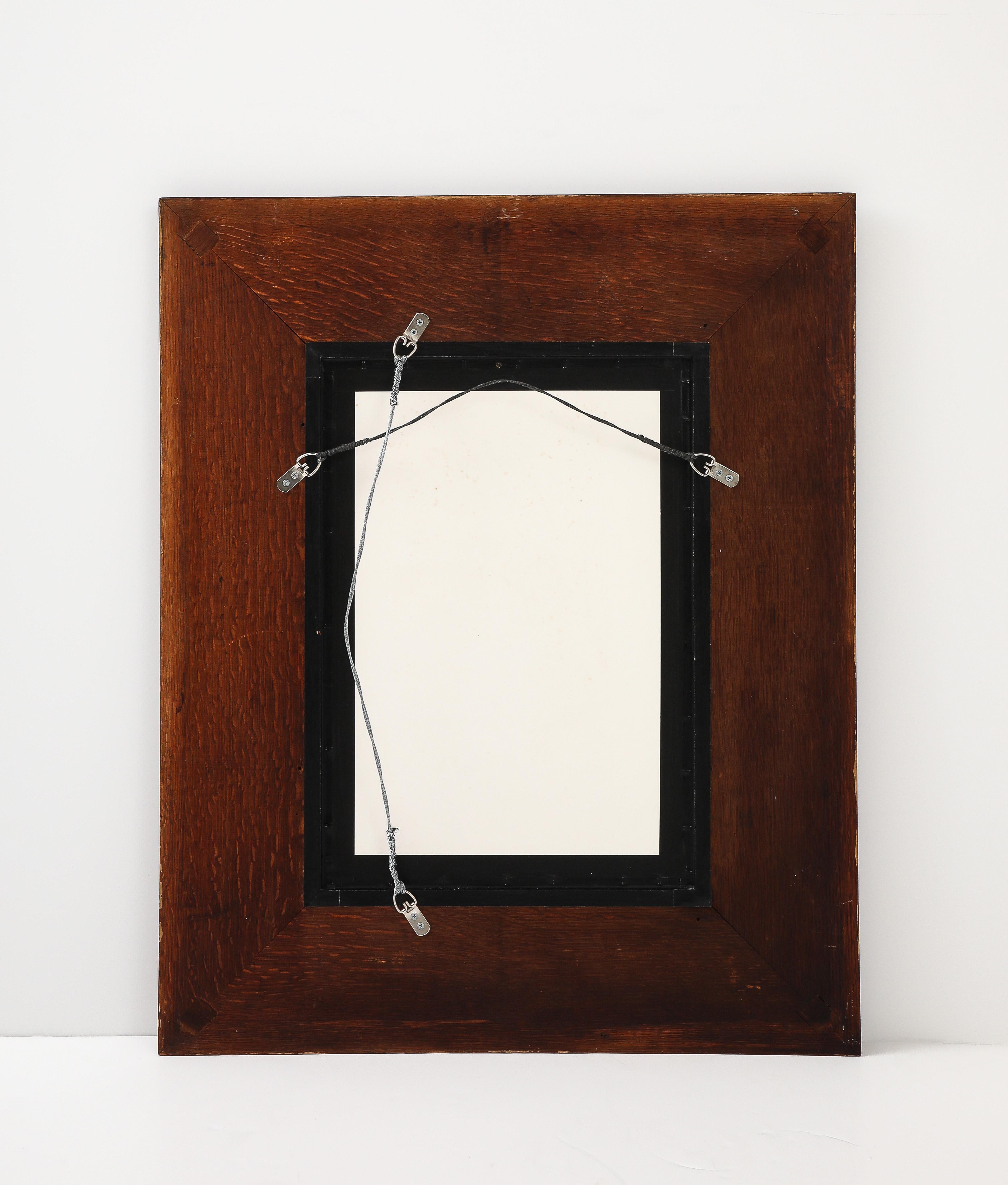 Espejo de pared francés de roble de 1940 mediados del siglo XX en venta