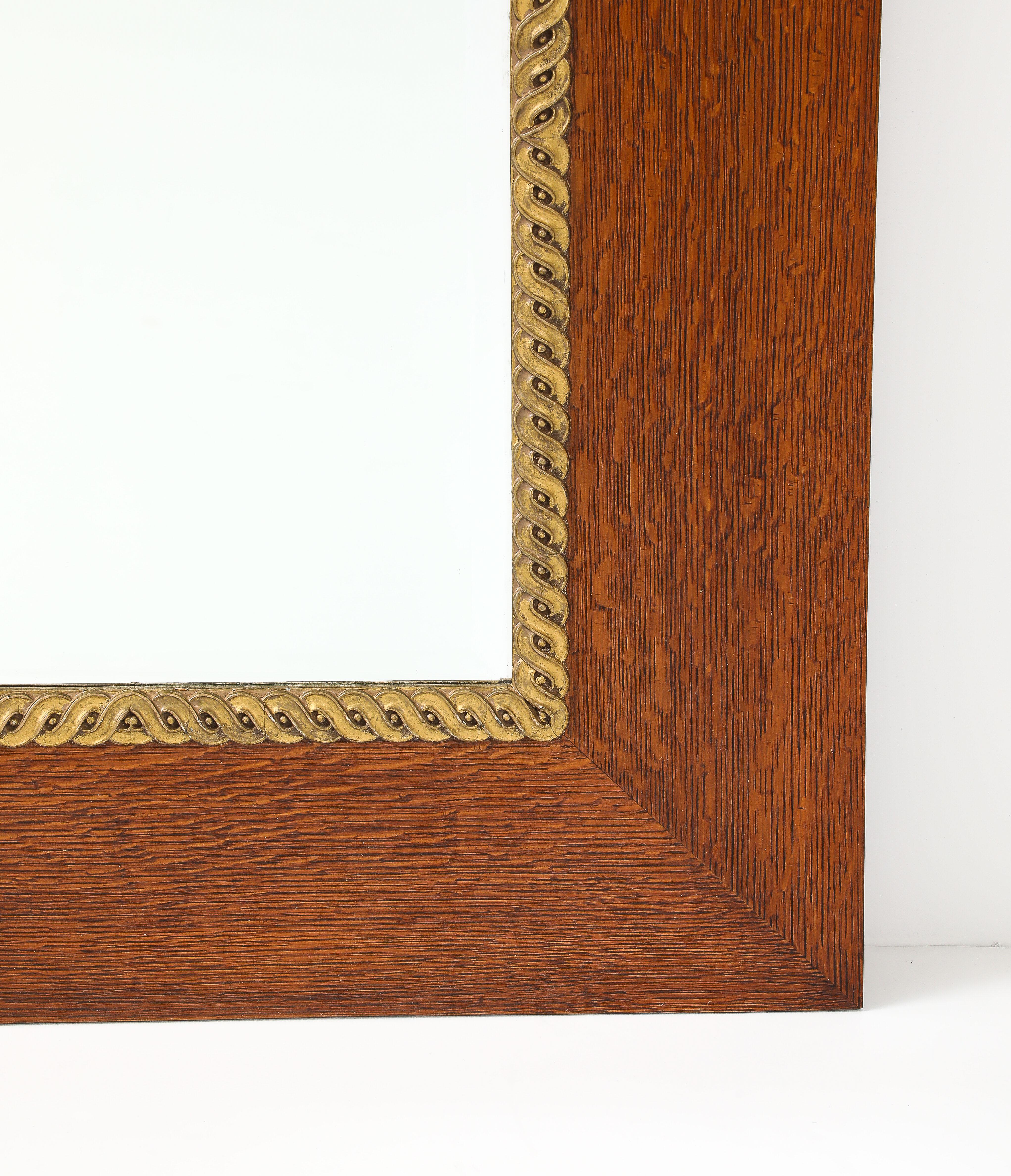 Espejo de pared francés de roble de 1940 en venta 1