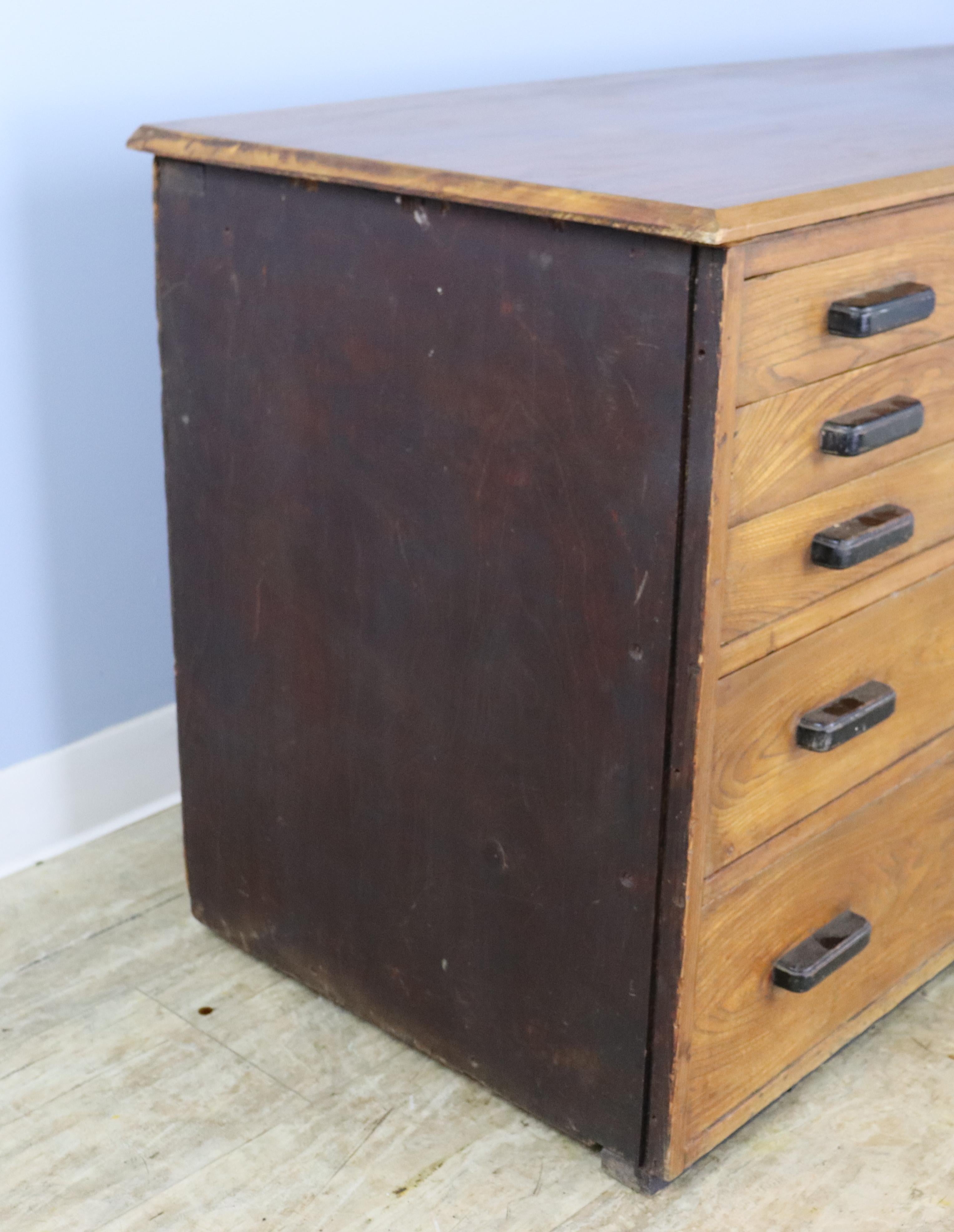 1940's Oak Industrial Chest For Sale 5