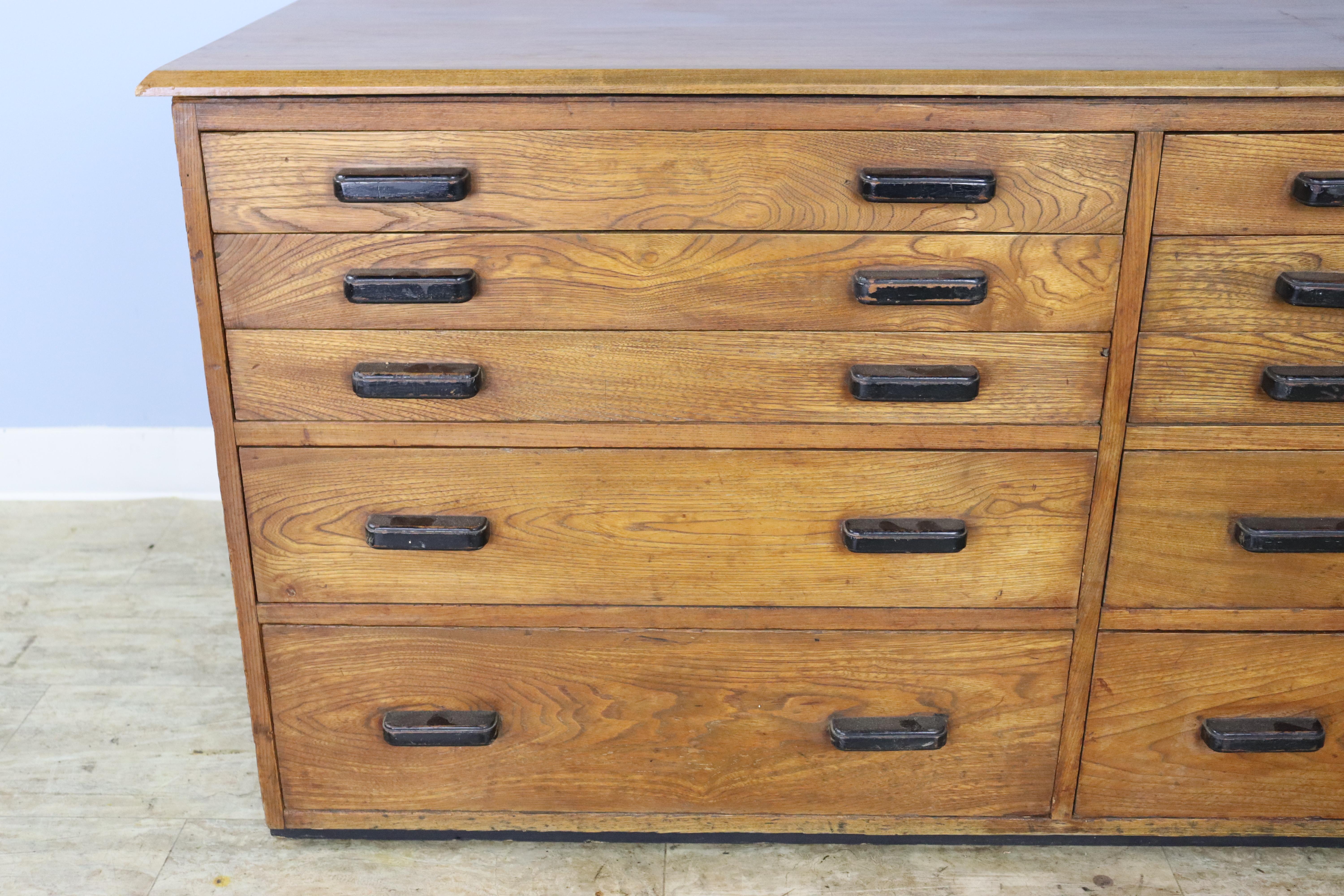 20th Century 1940's Oak Industrial Chest For Sale