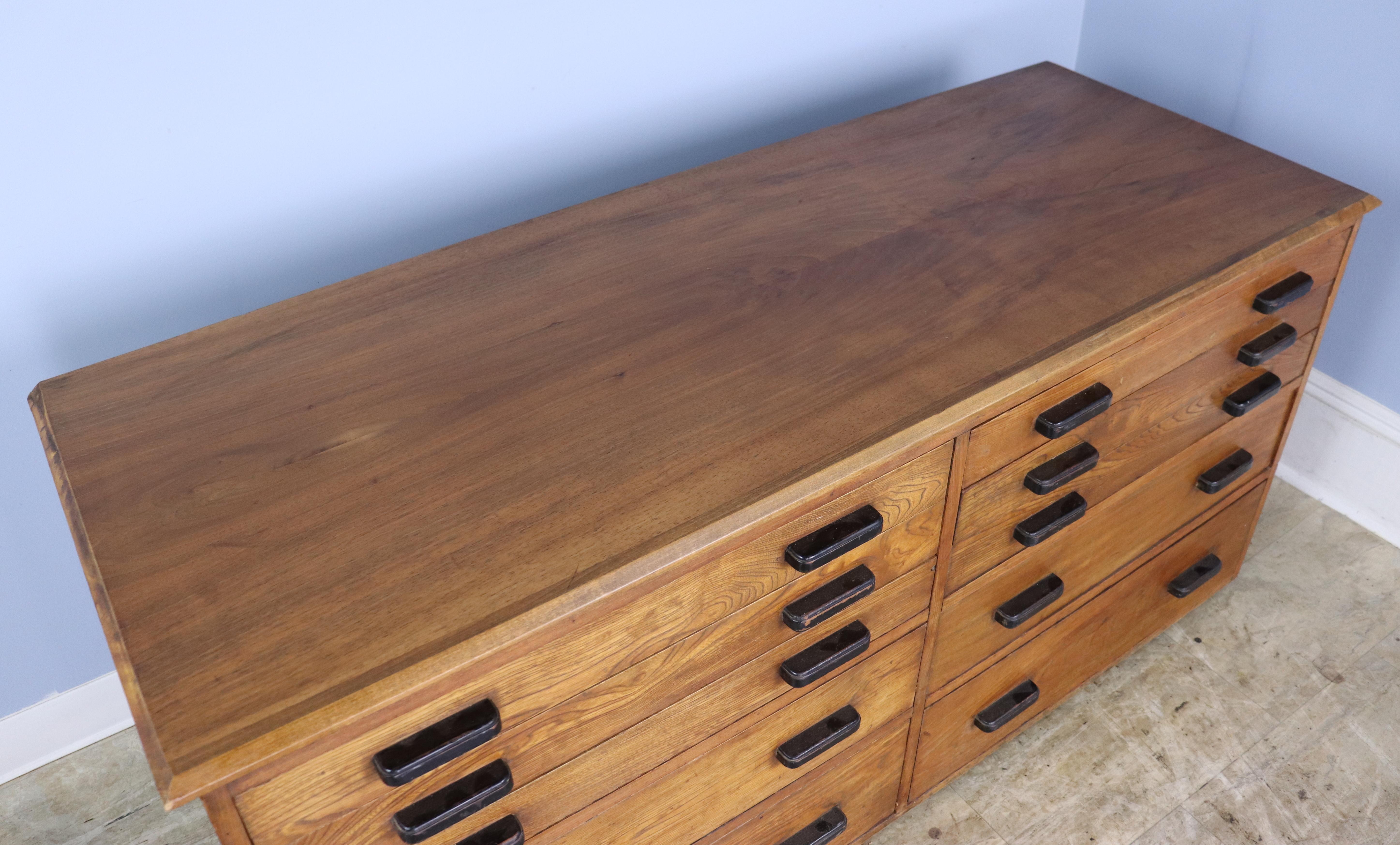 1940's Oak Industrial Chest For Sale 1