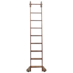 1940s Oak Putnam Rolling Library Ladder