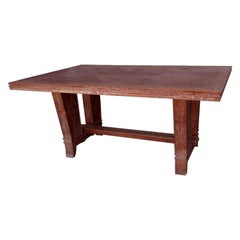 Mesa de roble de 1940 con parquet