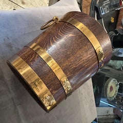 1940s Enfriador de vino francés de madera de roble y latón por Champagne George Goulet