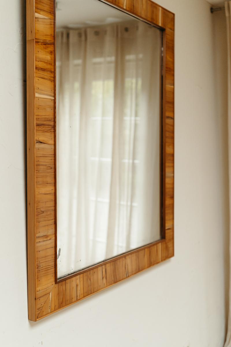 20th Century 1940's Occasional French Yewwood and Pitchpine Mirror For Sale