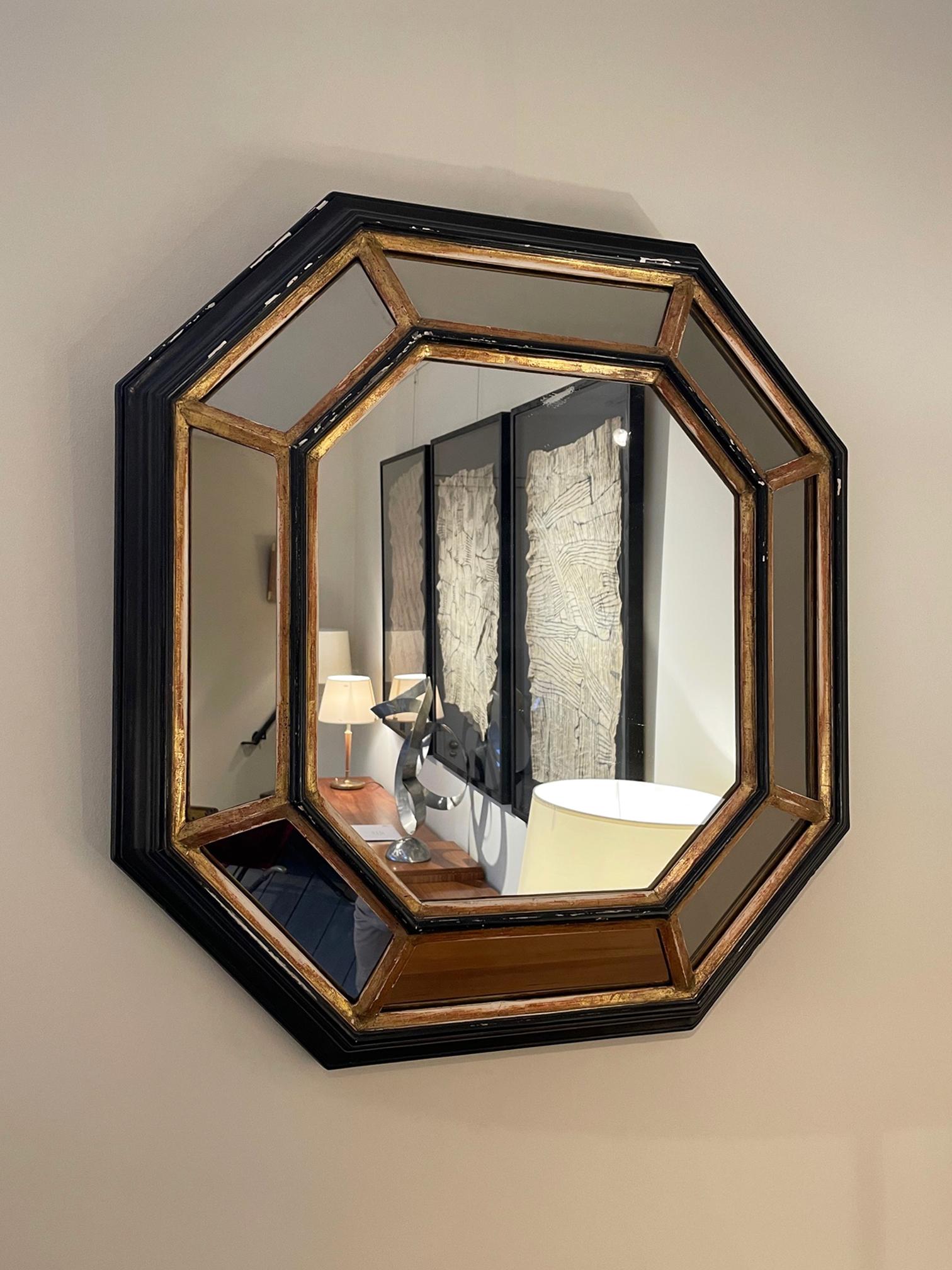 Art Deco 1940s Octagonal Cushioned Mirror