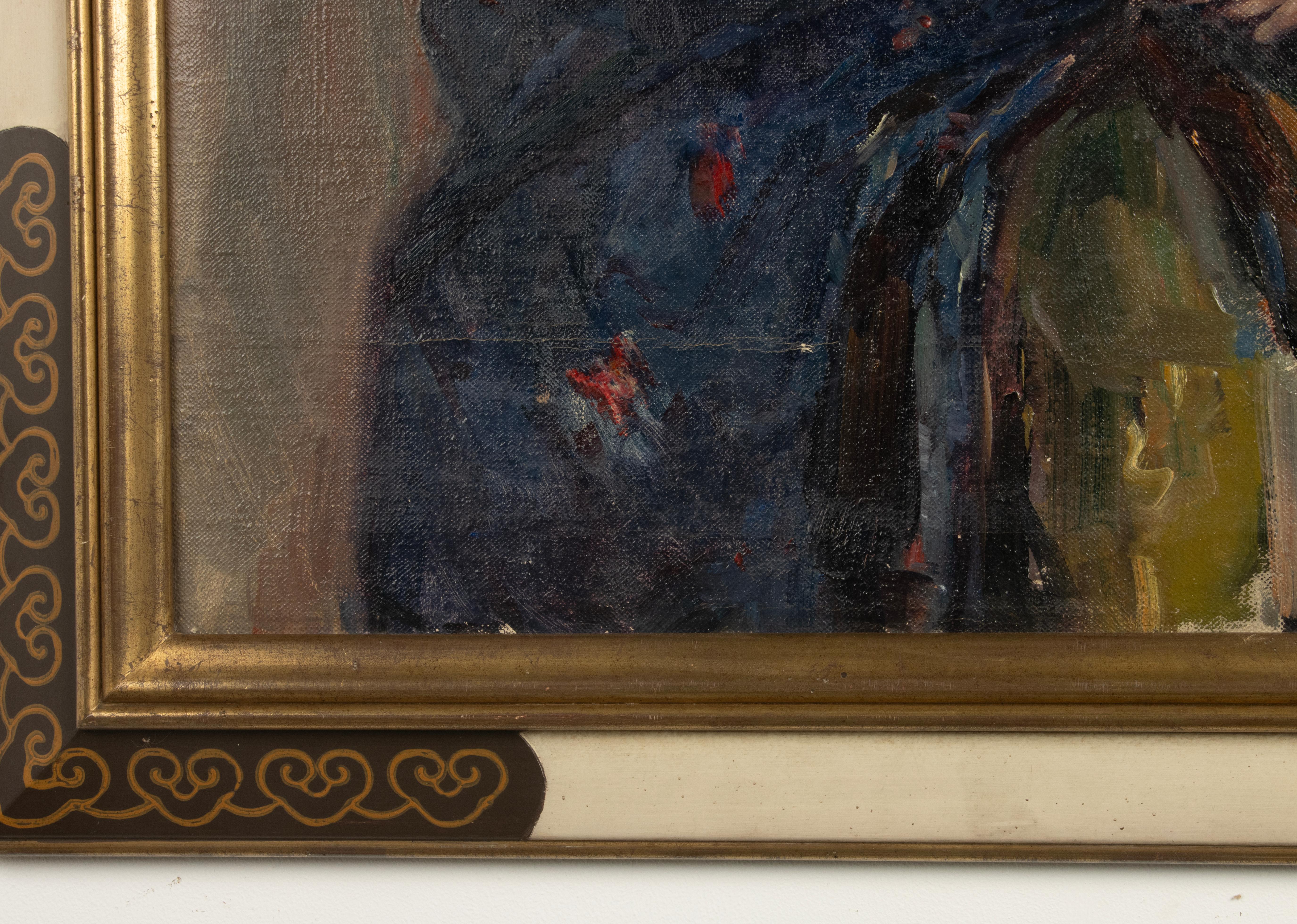 1940's Oil Painting - Portrait of a Child - Hubert Glansdorff - Belgium For Sale 4