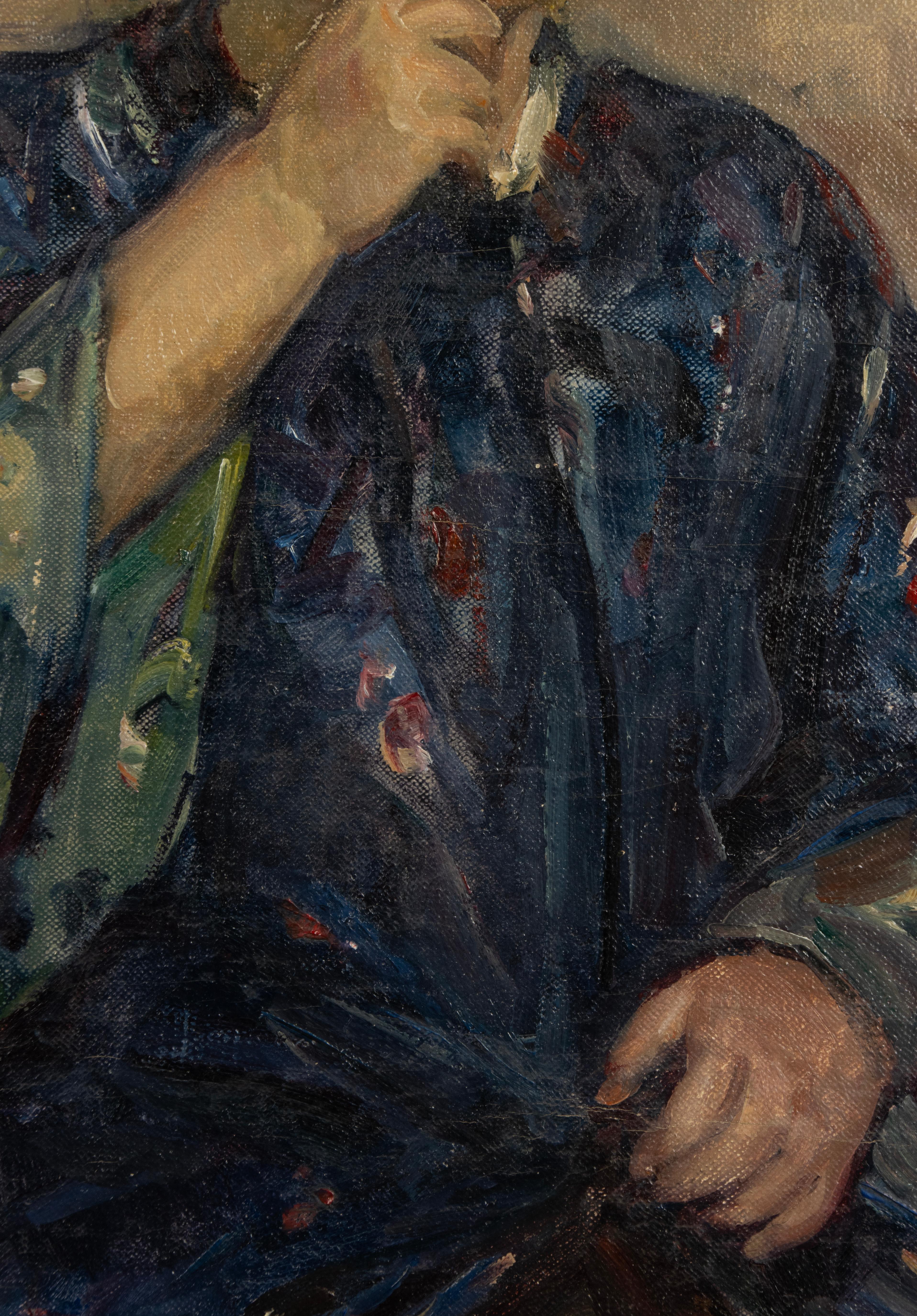 Mid-20th Century 1940's Oil Painting - Portrait of a Child - Hubert Glansdorff - Belgium For Sale