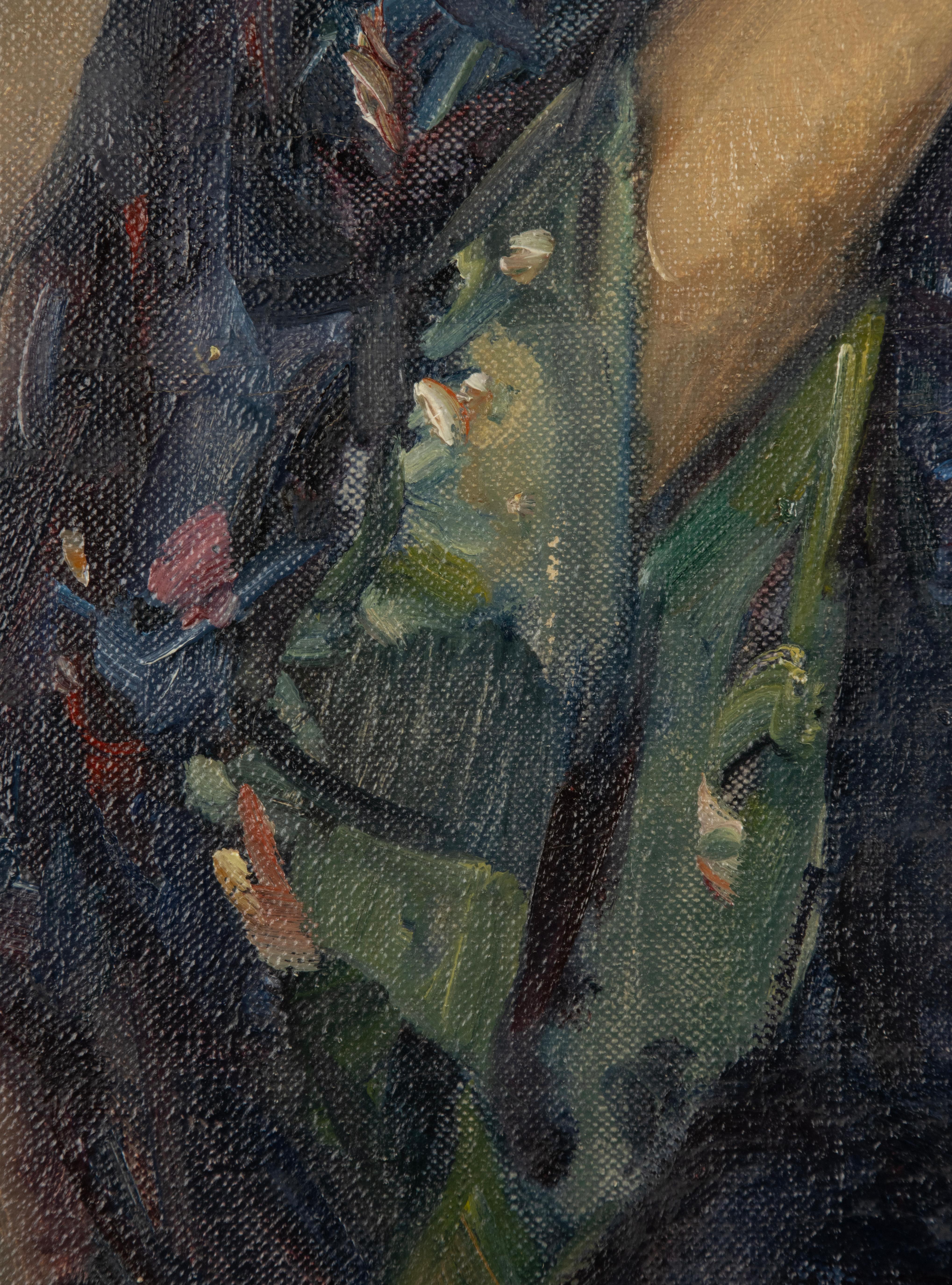 1940's Oil Painting - Portrait of a Child - Hubert Glansdorff - Belgium For Sale 1