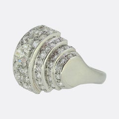 1940s Old Cut Diamond Cluster Ring