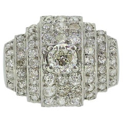 1940s Old Cut Diamond Cluster Ring
