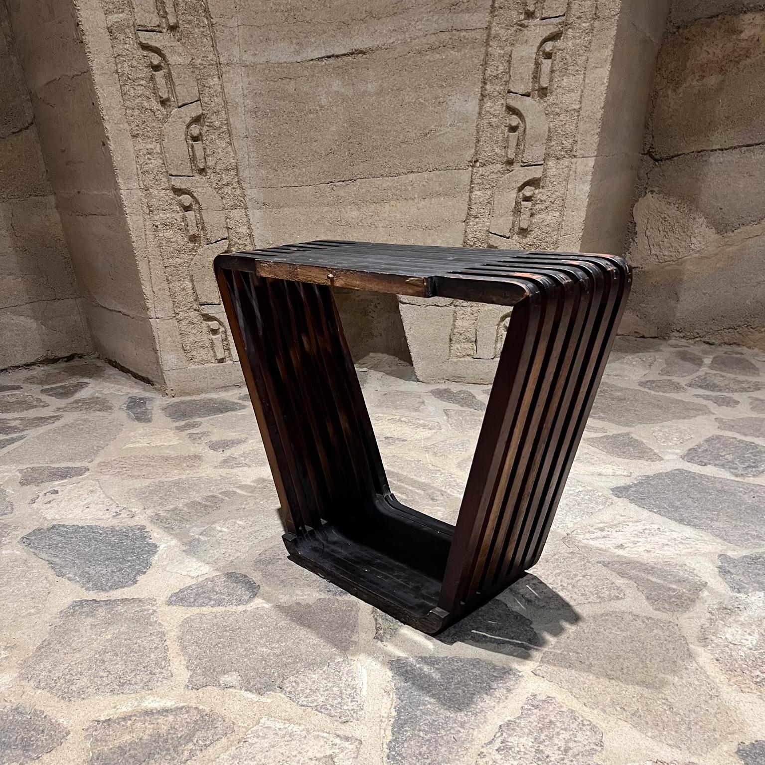 Mid-20th Century 1940s Old Rustic Solid Mahogany Slat Table For Sale