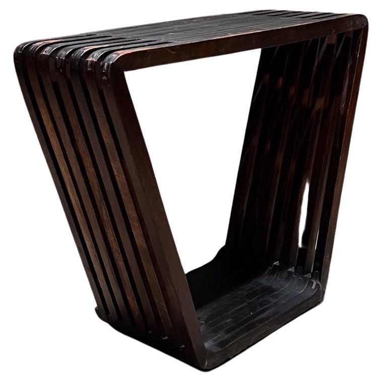 1940s Old Rustic Solid Mahogany Slat Table For Sale