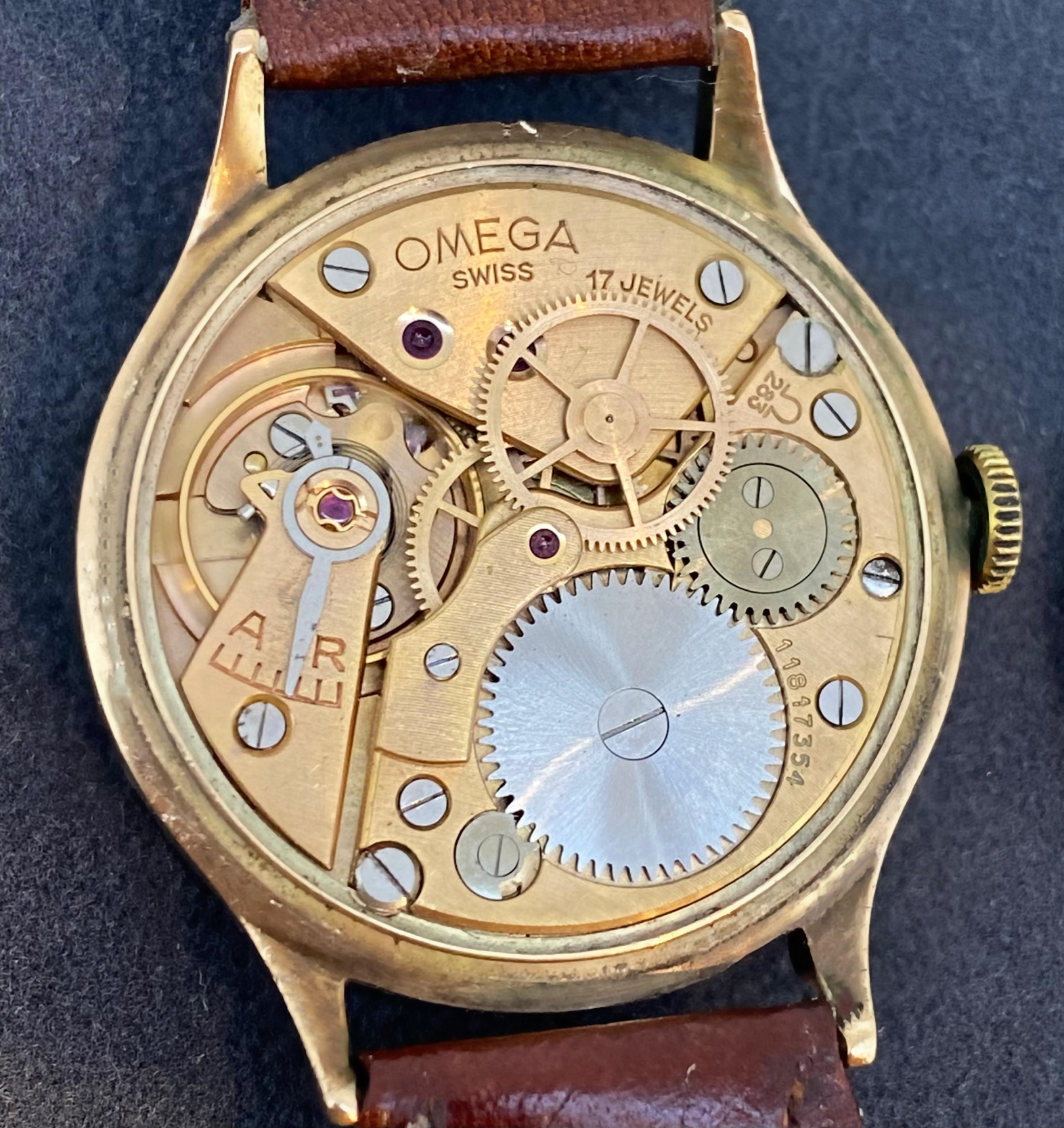 Timepieces by Omega have been long admired for their functionality, desirability & power. 

This particular example is a classical 
vintage Omega cal 283 gents' watch, dating from 1940’s
performed in 9K Solid Rose Gold 

Fitted with a Manual